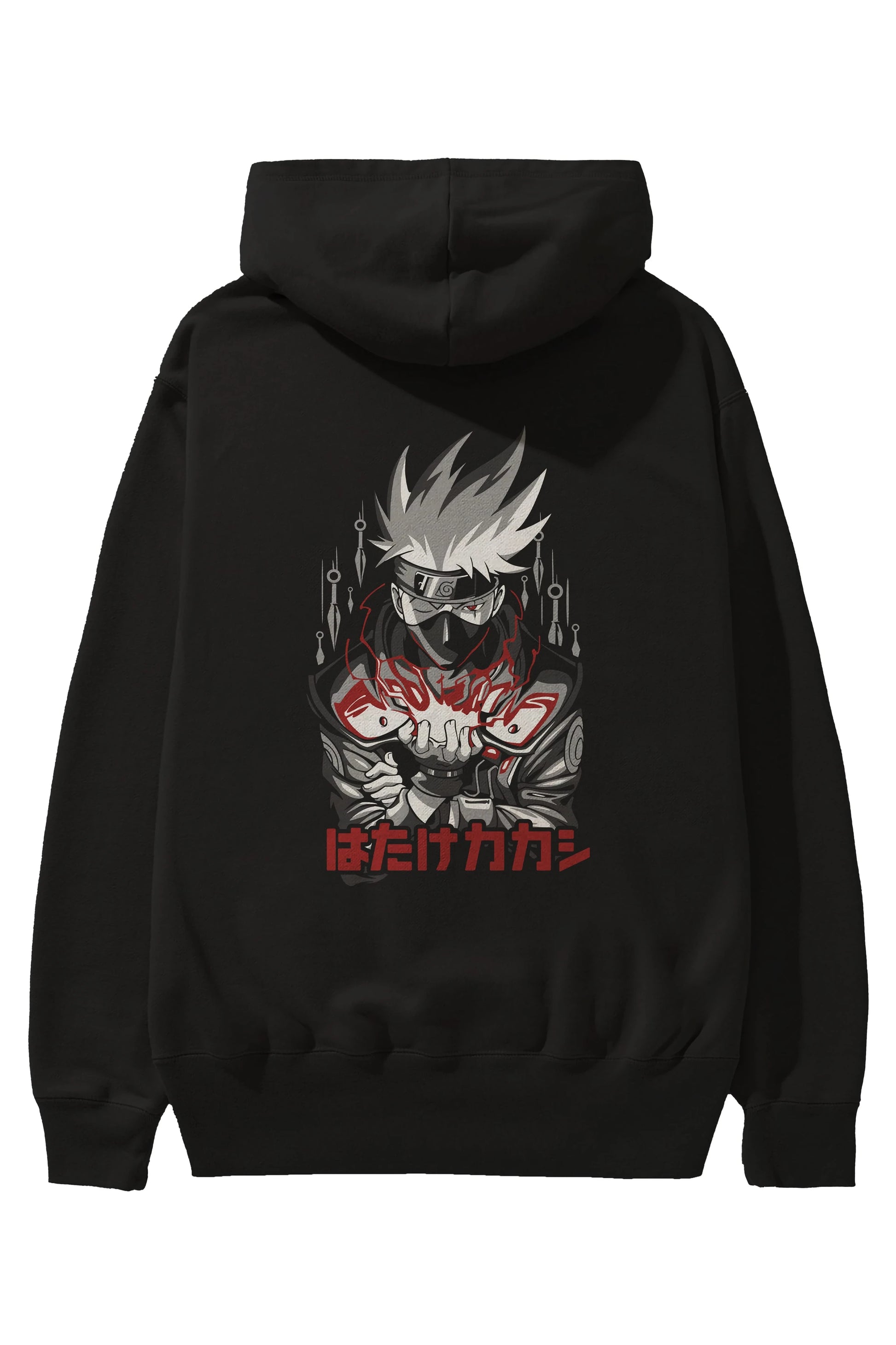 KAKASHI HATAKE NARUTO 1 Anime Arka Baskılı Hoodie Oversize Kapüşonlu Sweatshirt Erkek Kadın Unisex