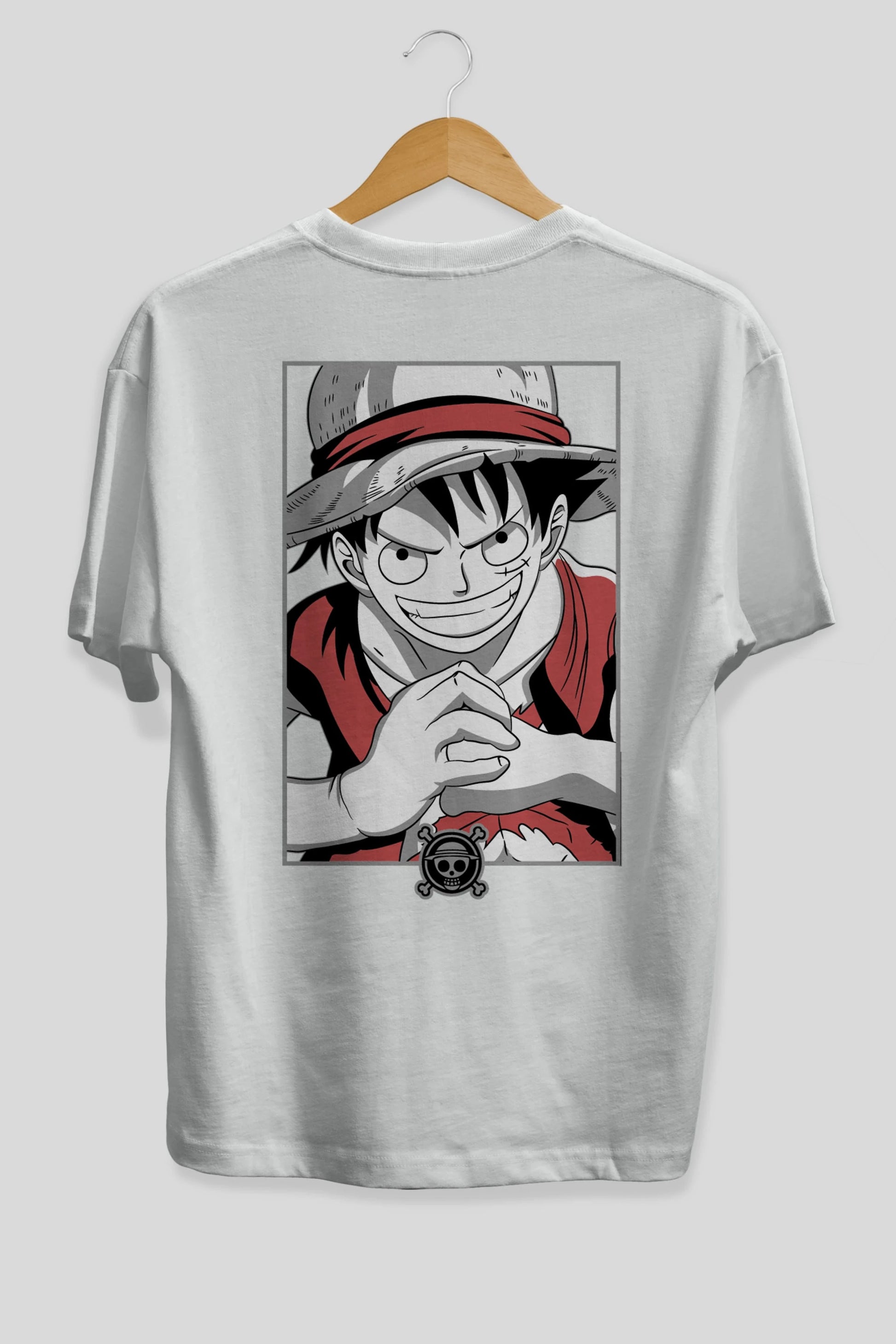 LUFF D. MONKEY OnePiece Anime Arka Baskılı Oversize t-shirt Erkek Kadın Unisex
