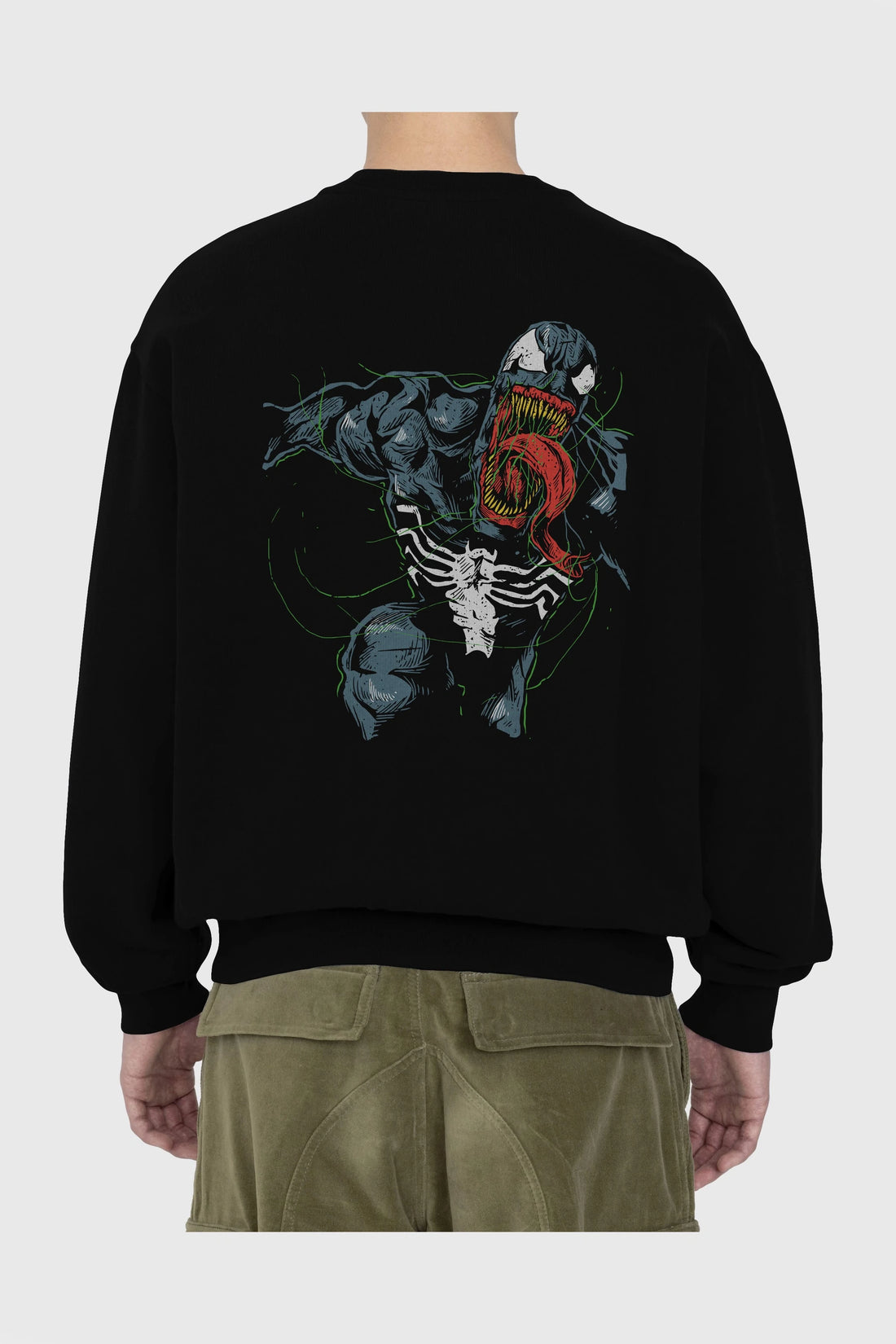 Venom (6) Arka Baskılı Oversize Sweatshirt Erkek Kadın Unisex