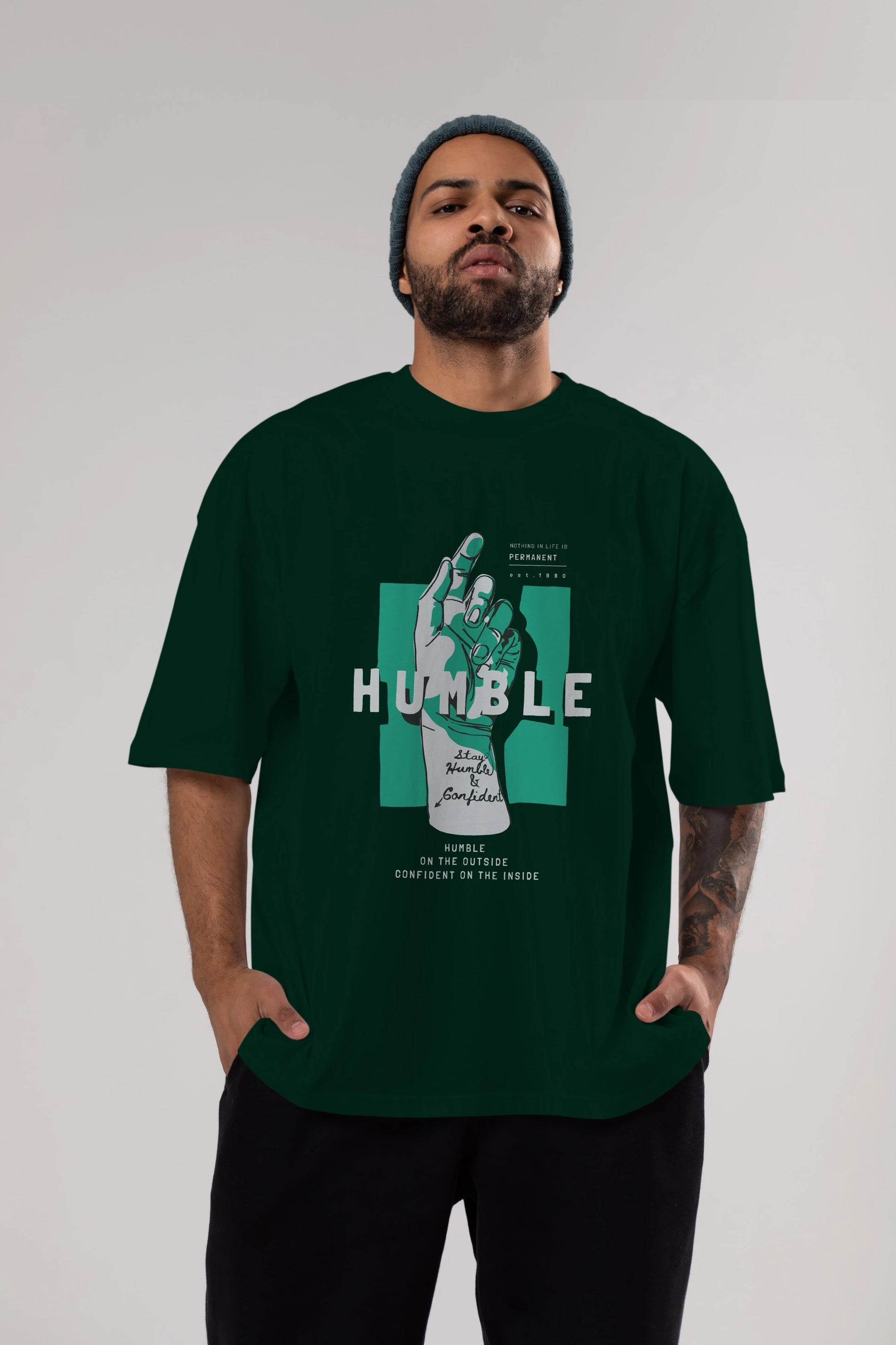 Humble Ön Baskılı Oversize t-shirt Erkek Kadın Unisex