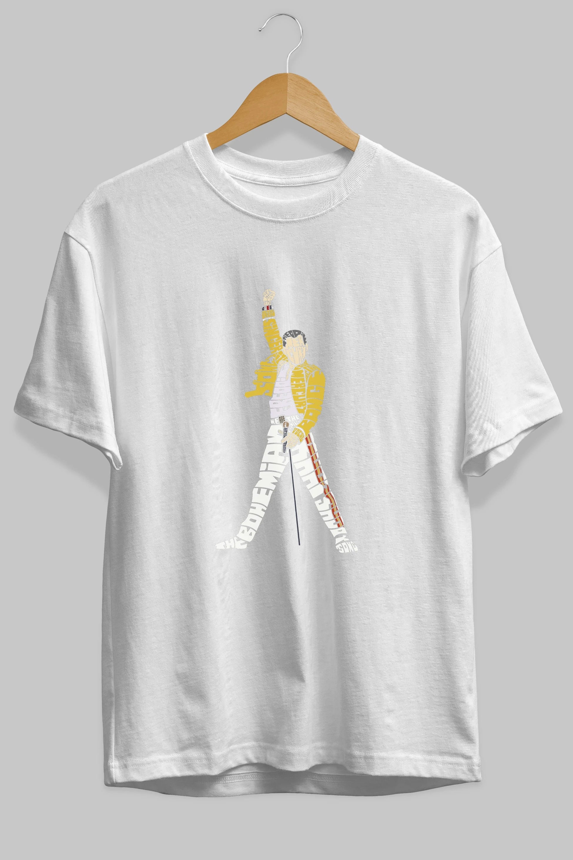 Freddy Mercury Ön Baskılı Oversize t-shirt %100 pamuk Erkek Kadın Unisex