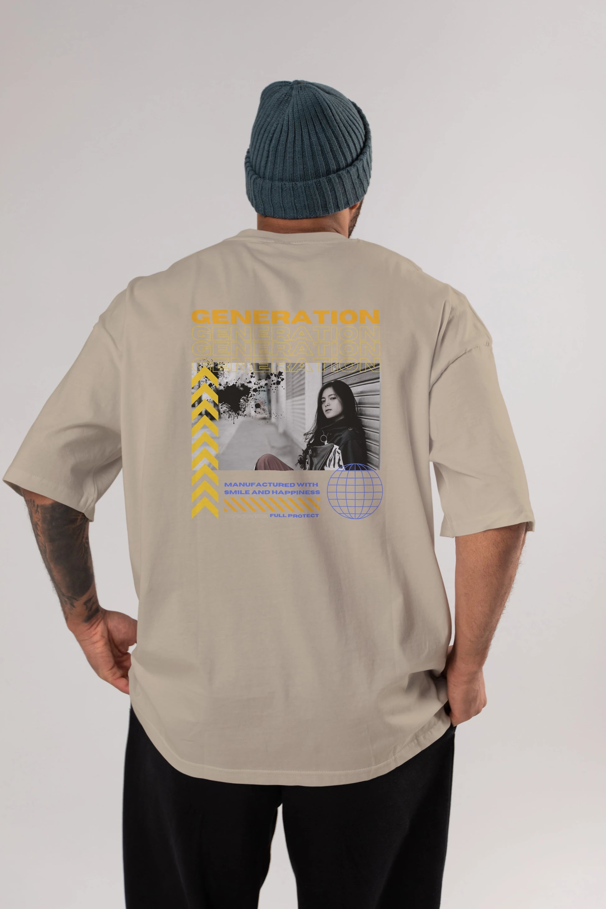Generation Yazılı Arka Baskılı Oversize t-shirt Erkek Kadın Unisex