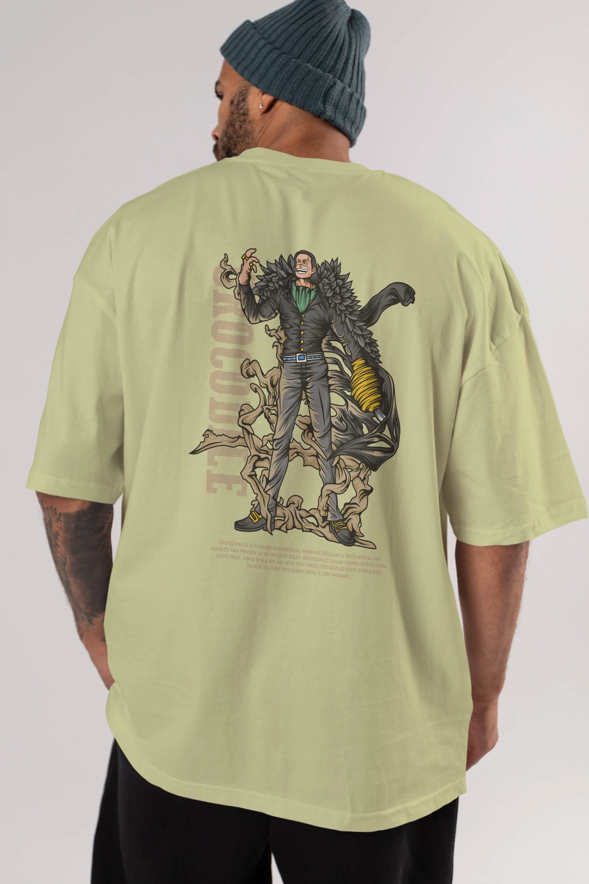 Crocodile Anime Arka Baskılı Oversize t-shirt Erkek Kadın Unisex