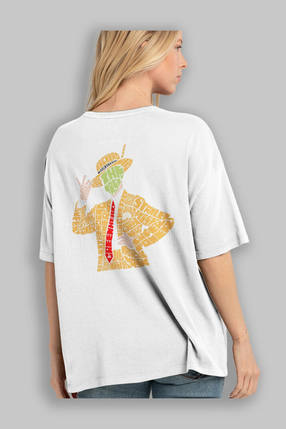 The Mask Arka Baskılı Oversize t-shirt %100 pamuk Erkek Kadın Unisex
