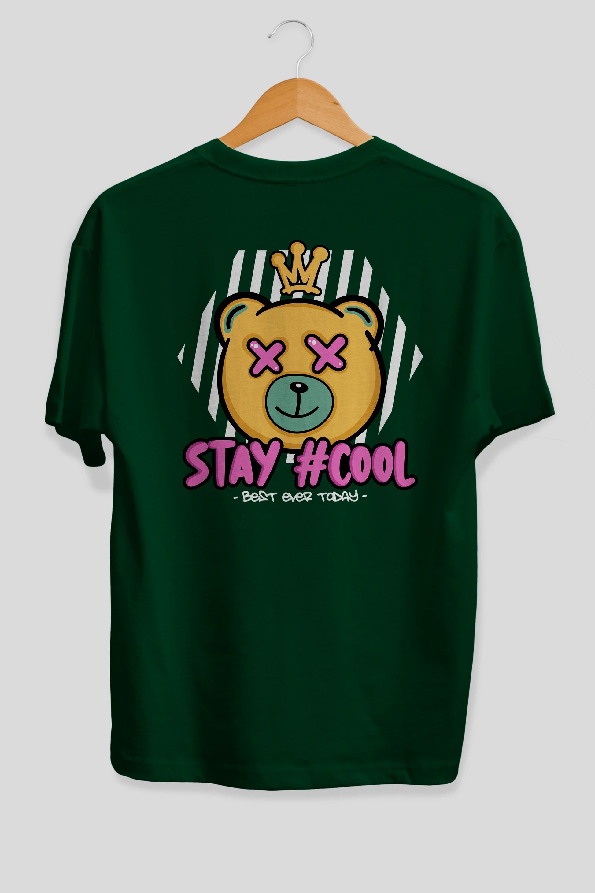 Stay Cool Bear Arka Baskılı Oversize t-shirt Erkek Kadın Unisex