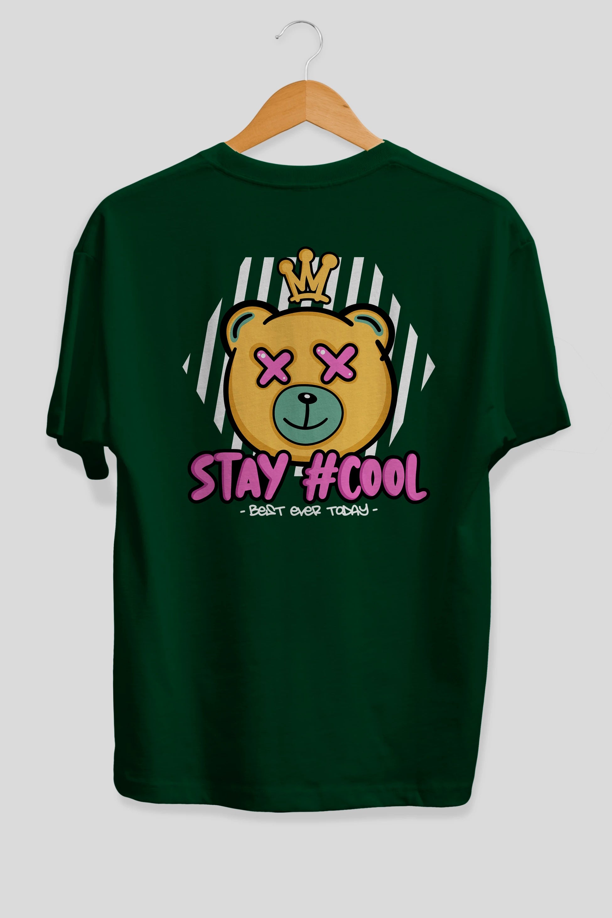 Stay Cool Bear Arka Baskılı Oversize t-shirt Erkek Kadın Unisex