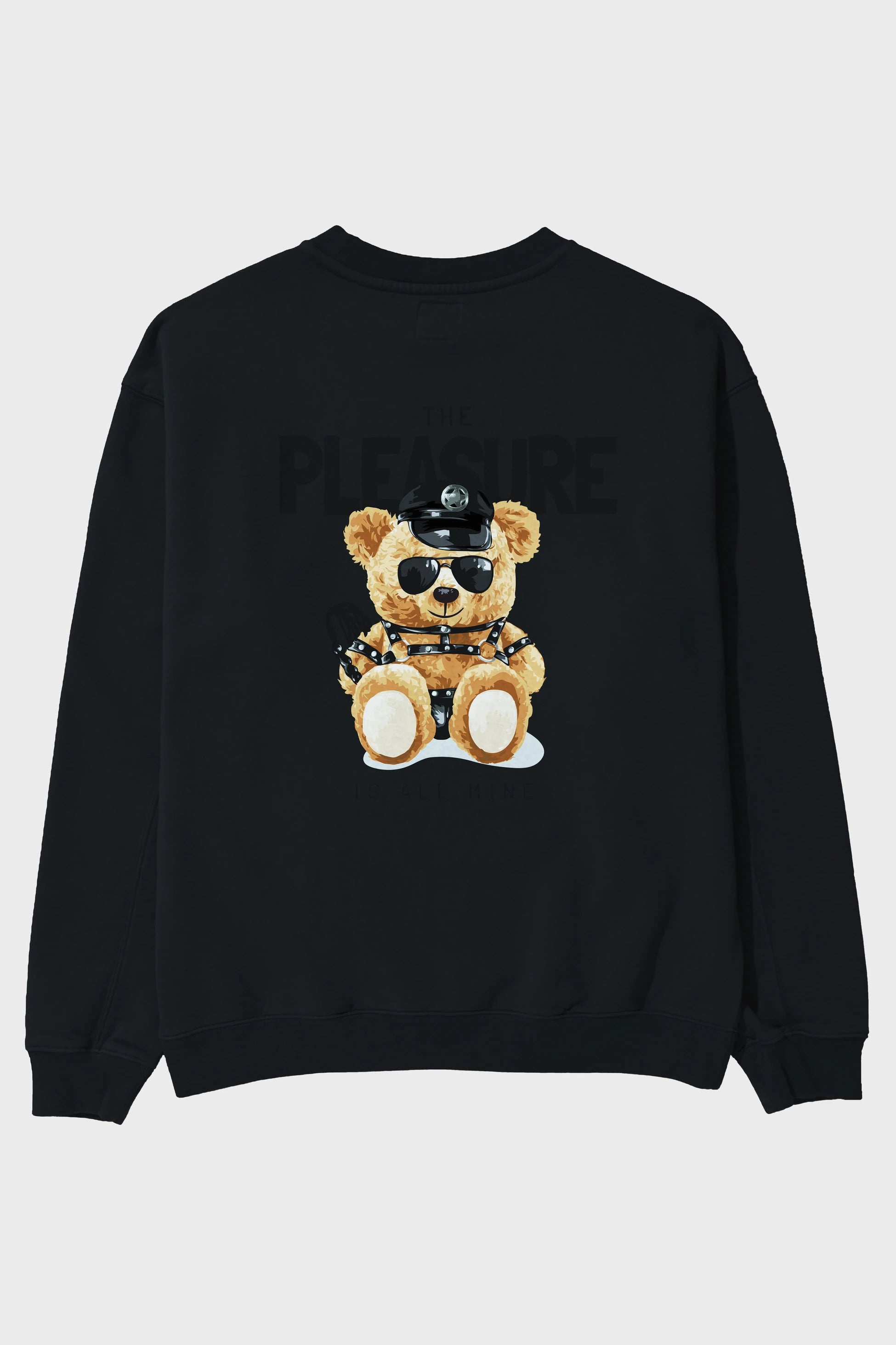 Teddy Bear The Pleasure Arka Baskılı Oversize Sweatshirt Erkek Kadın Unisex