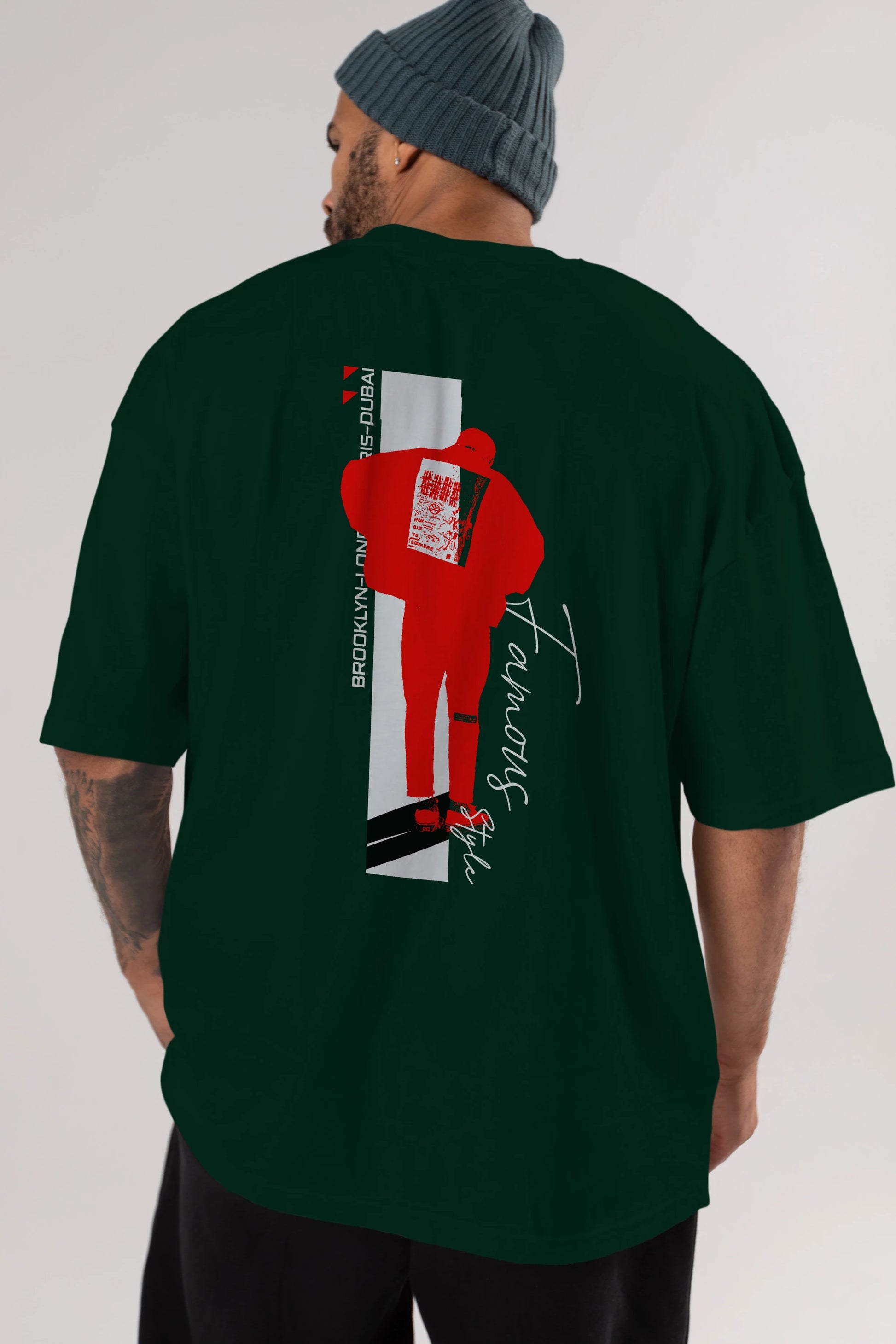 Brooklyn Style Arka Baskılı Oversize t-shirt Erkek Kadın Unisex