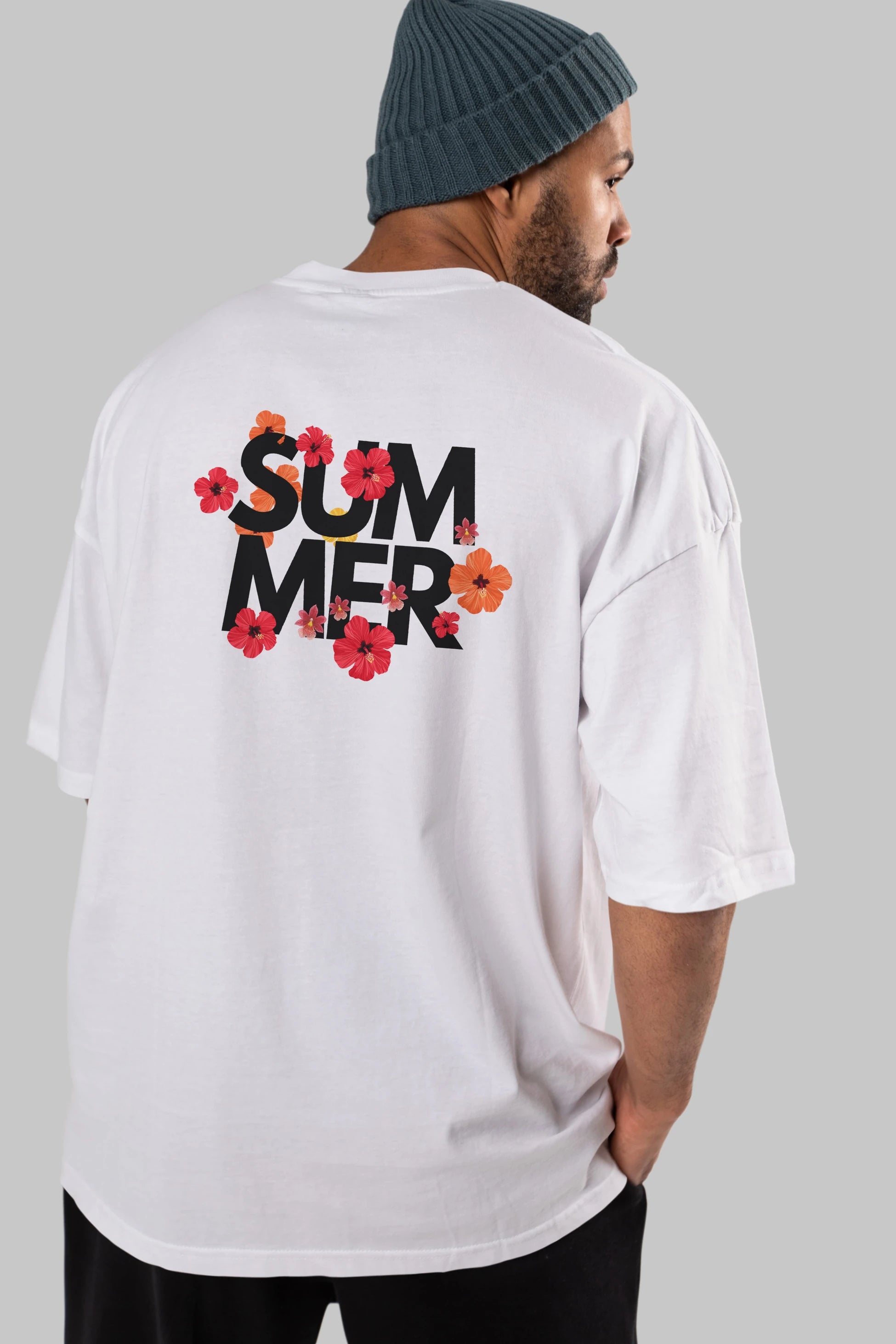 Summer Yazılı 2 Arka Baskılı Oversize t-shirt Erkek Kadın Unisex