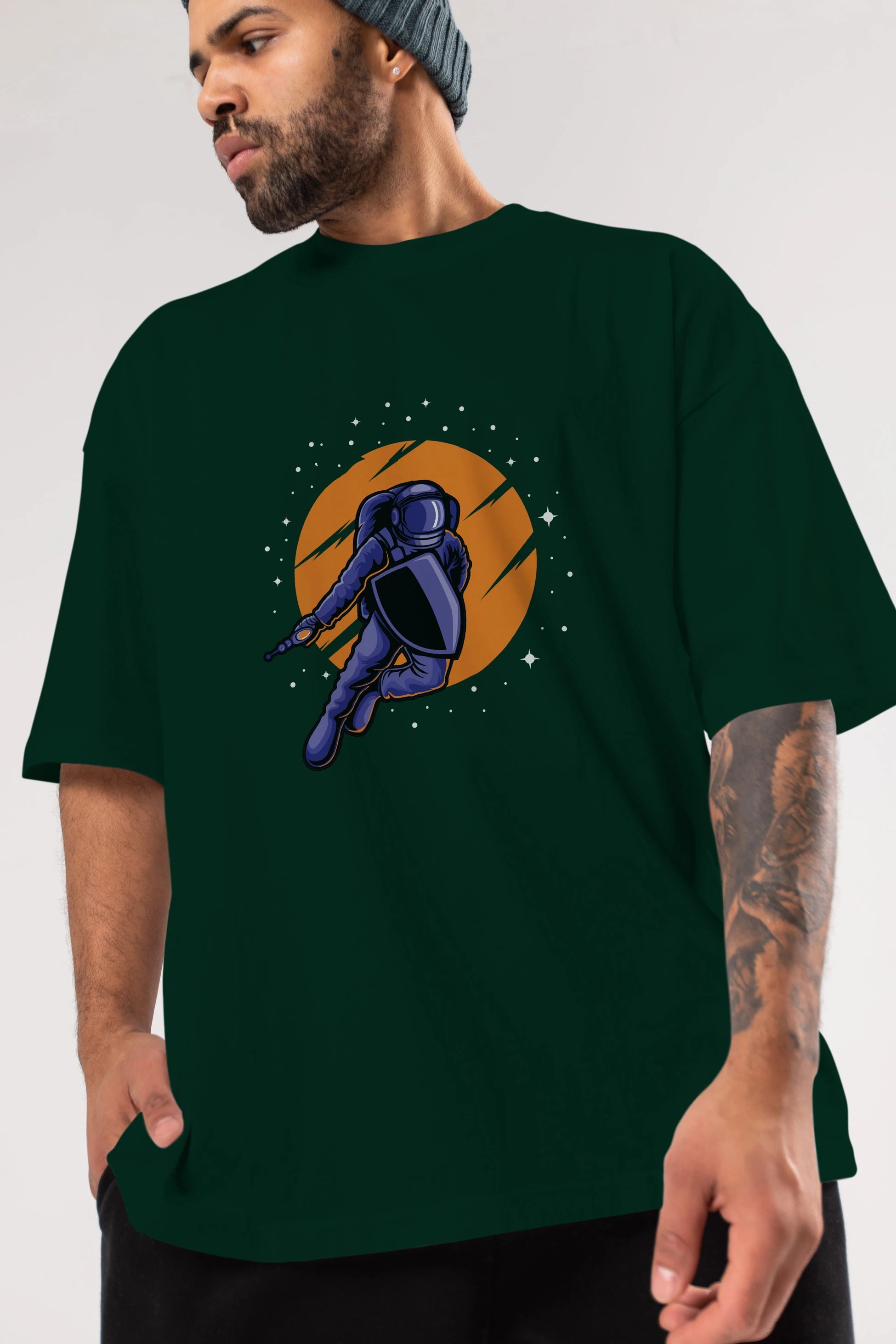 Astro Wars Ön Baskılı Oversize t-shirt Erkek Kadın Unisex