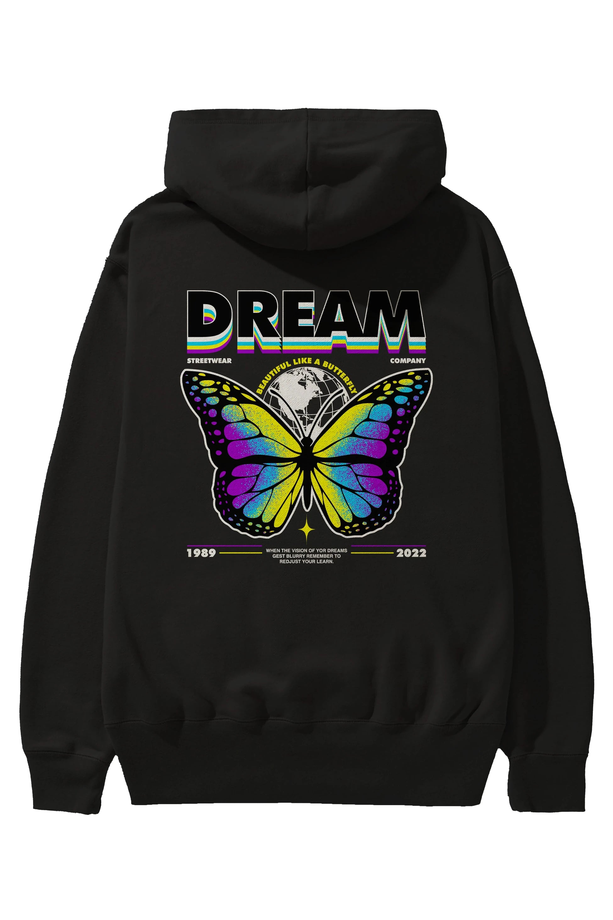 Dream Company Arka Baskılı Hoodie Oversize Kapüşonlu Sweatshirt Erkek Kadın Unisex