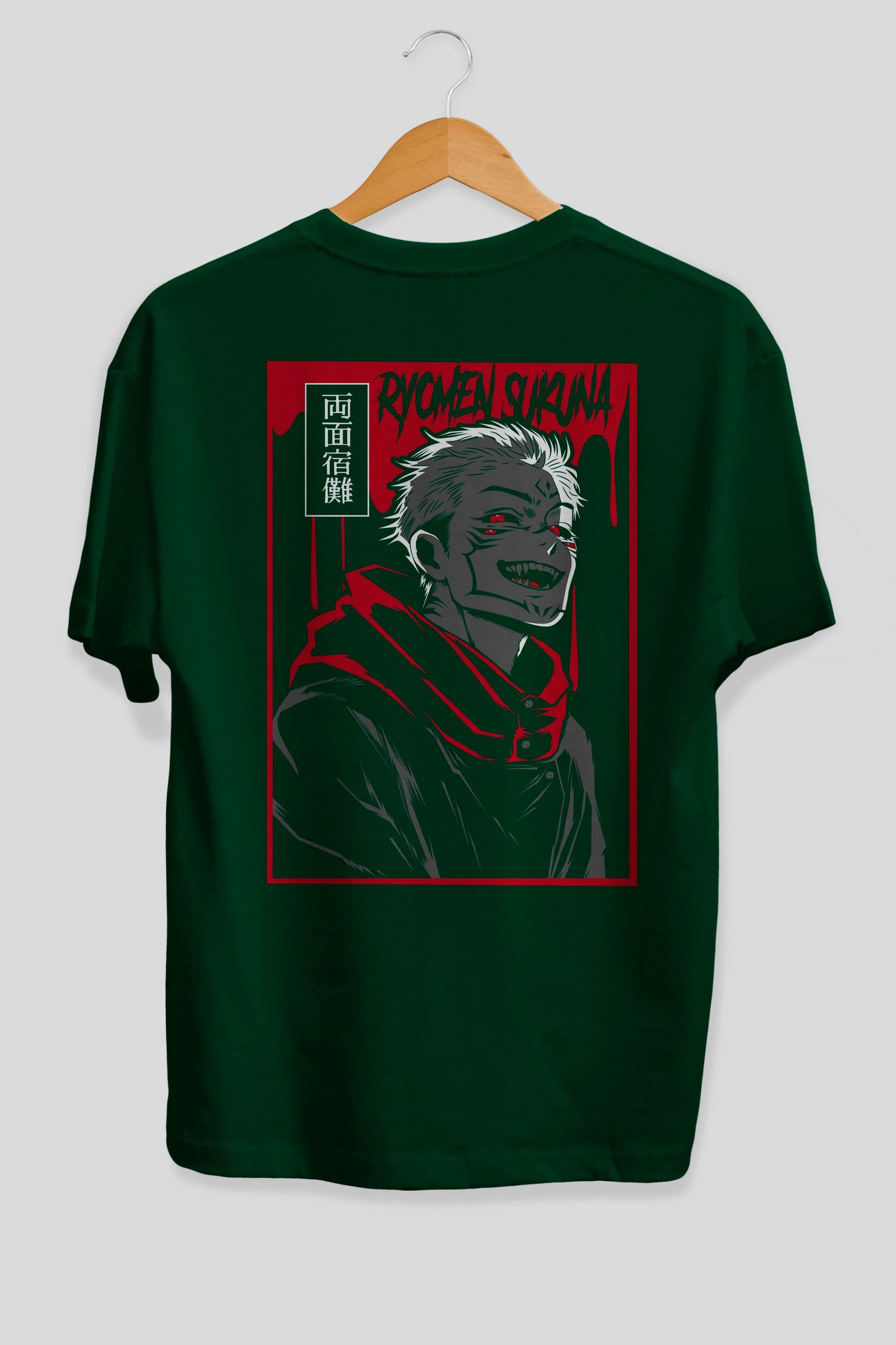 SUKUNA Anime Arka Baskılı Oversize t-shirt Erkek Kadın Unisex