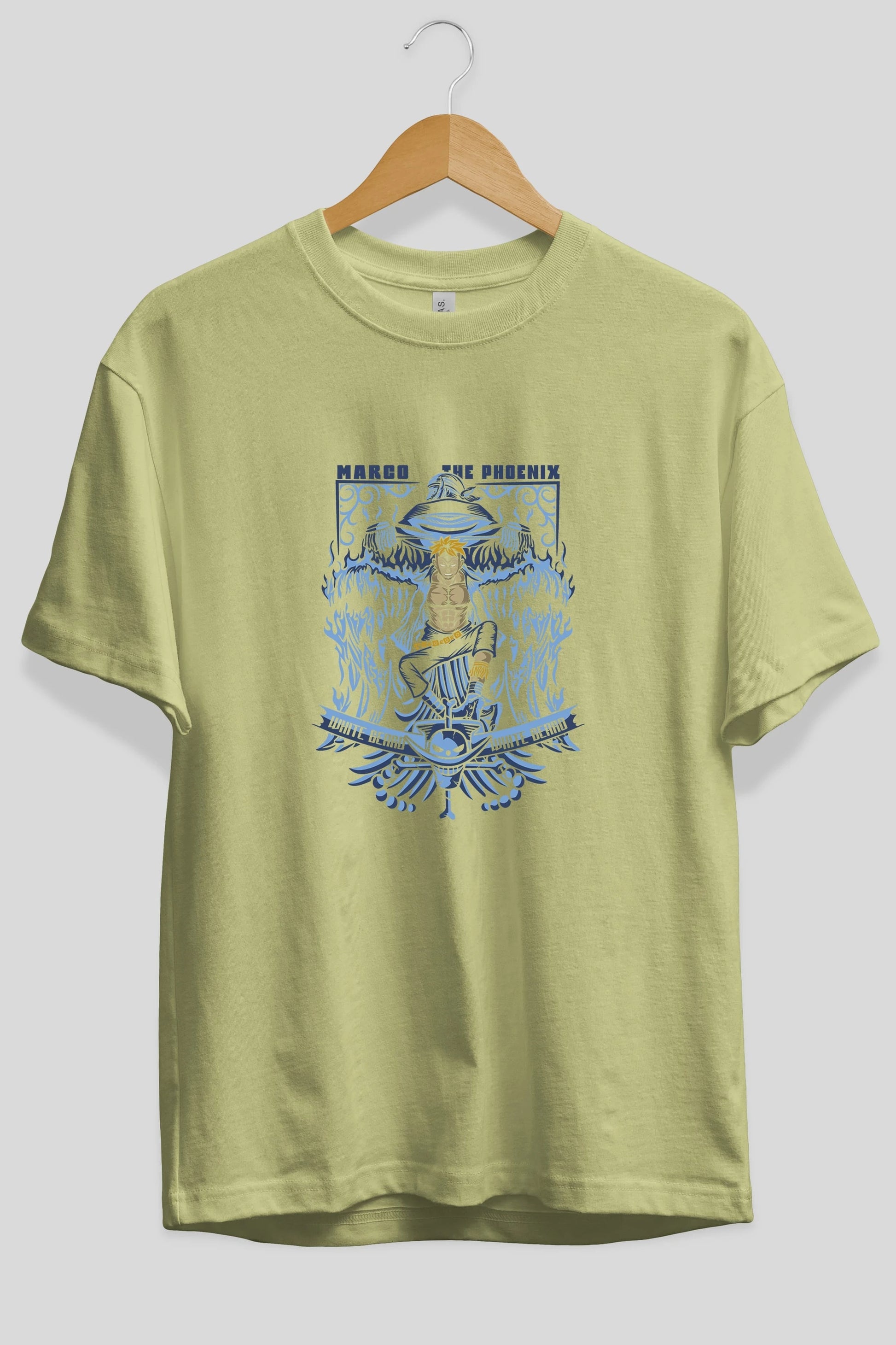 MARCO EL FENIX One Piece Anime Ön Baskılı Oversize t-shirt %100 pamuk Erkek Kadın Unisex