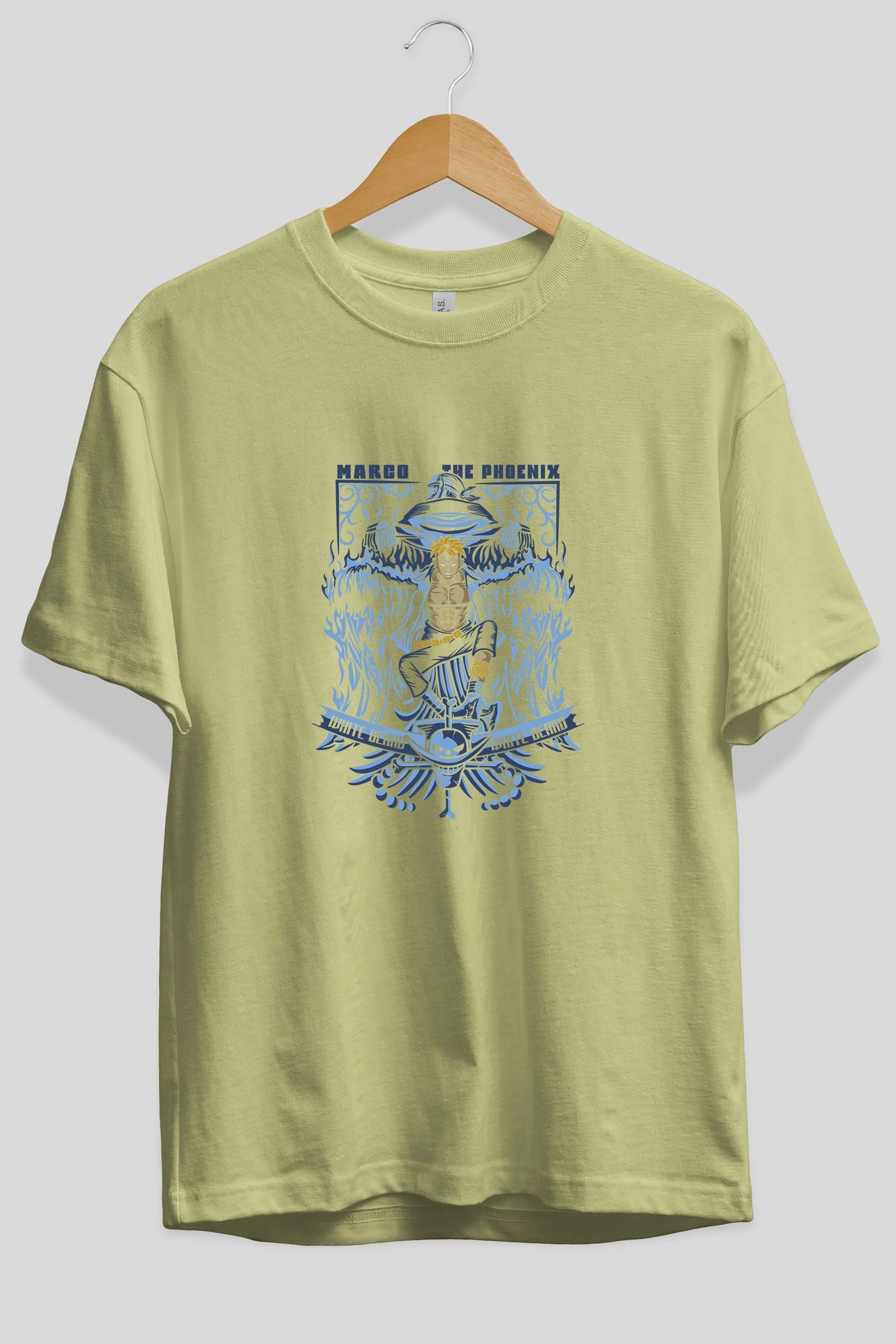 MARCO EL FENIX One Piece Anime Ön Baskılı Oversize t-shirt %100 pamuk Erkek Kadın Unisex