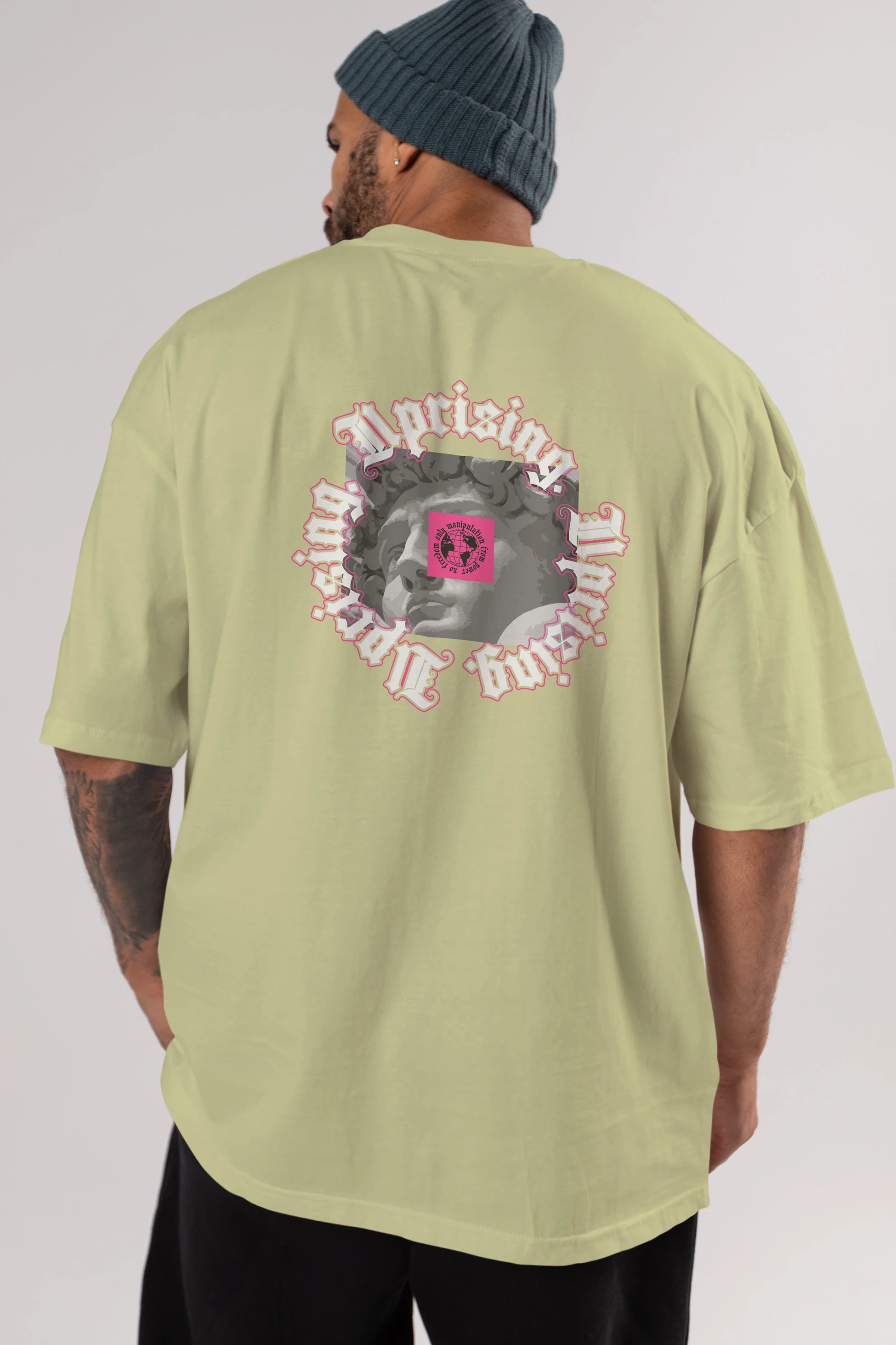 Uprising Arka Baskılı Oversize t-shirt Erkek Kadın Unisex