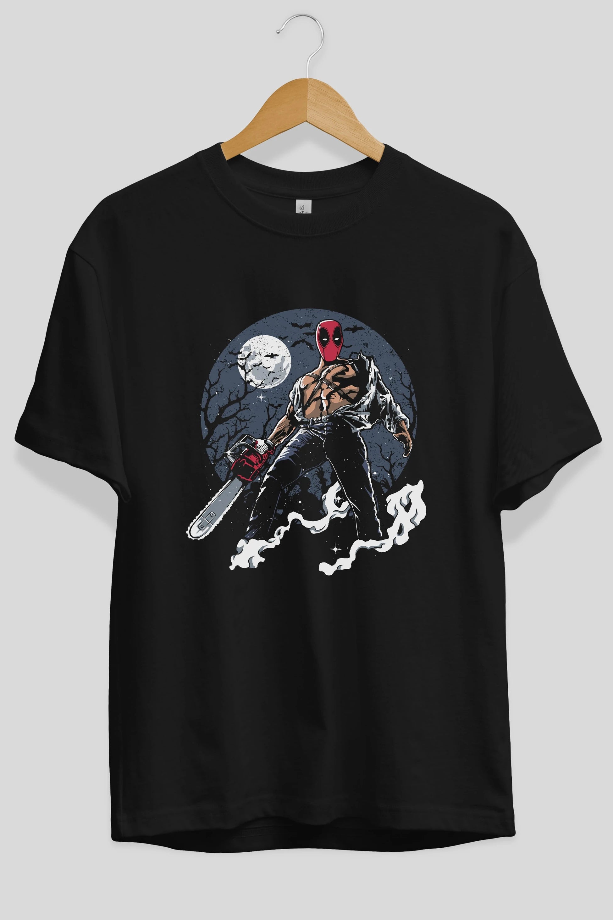 Evil Deadpool Ön Baskılı Oversize t-shirt Erkek Kadın Unisex %100 Pamuk tişort