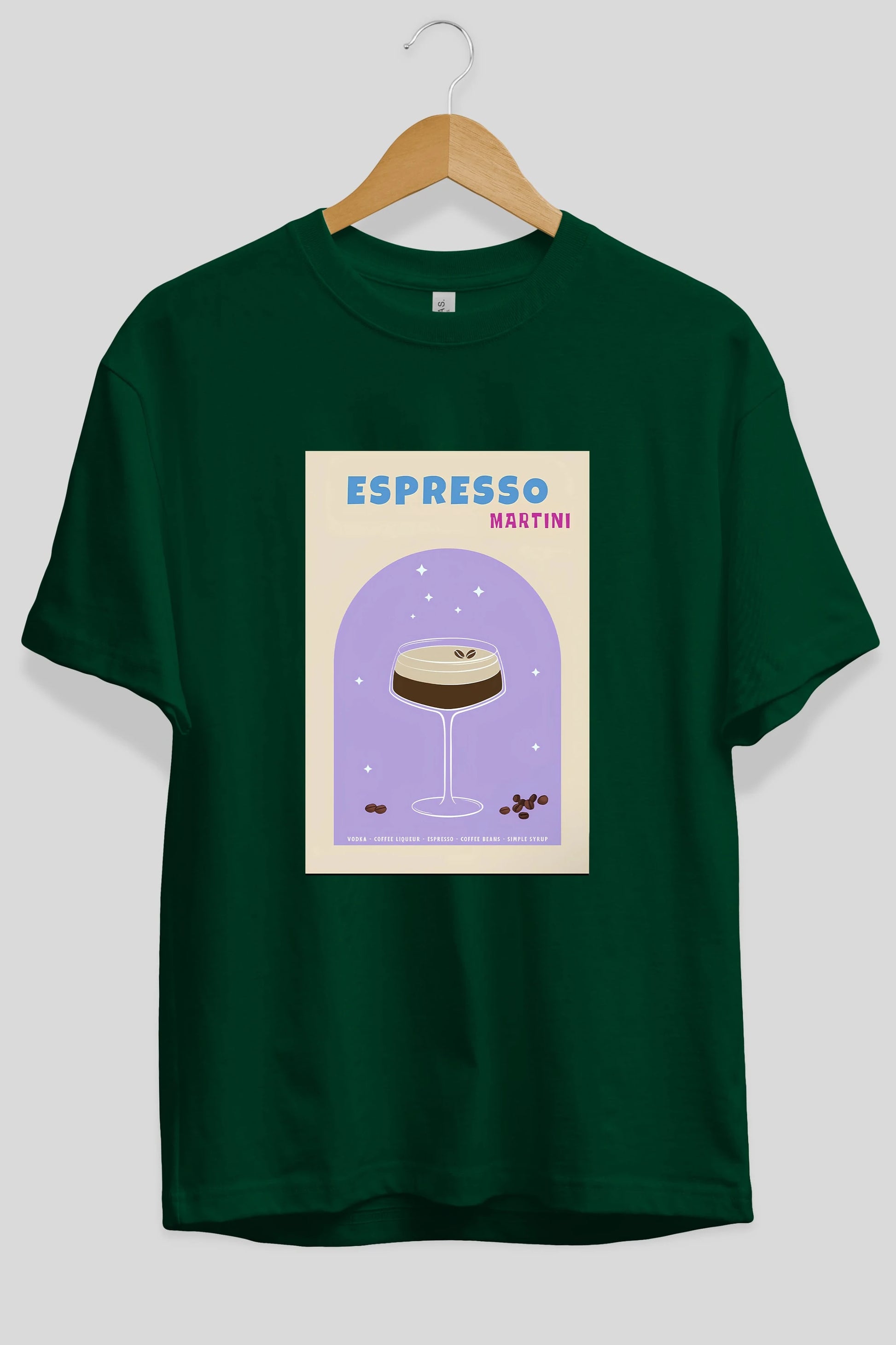 Espresso Martini 5 Ön Baskılı Oversize t-shirt Erkek Kadın Unisex %100 Pamuk Bisiklet Yaka tişort