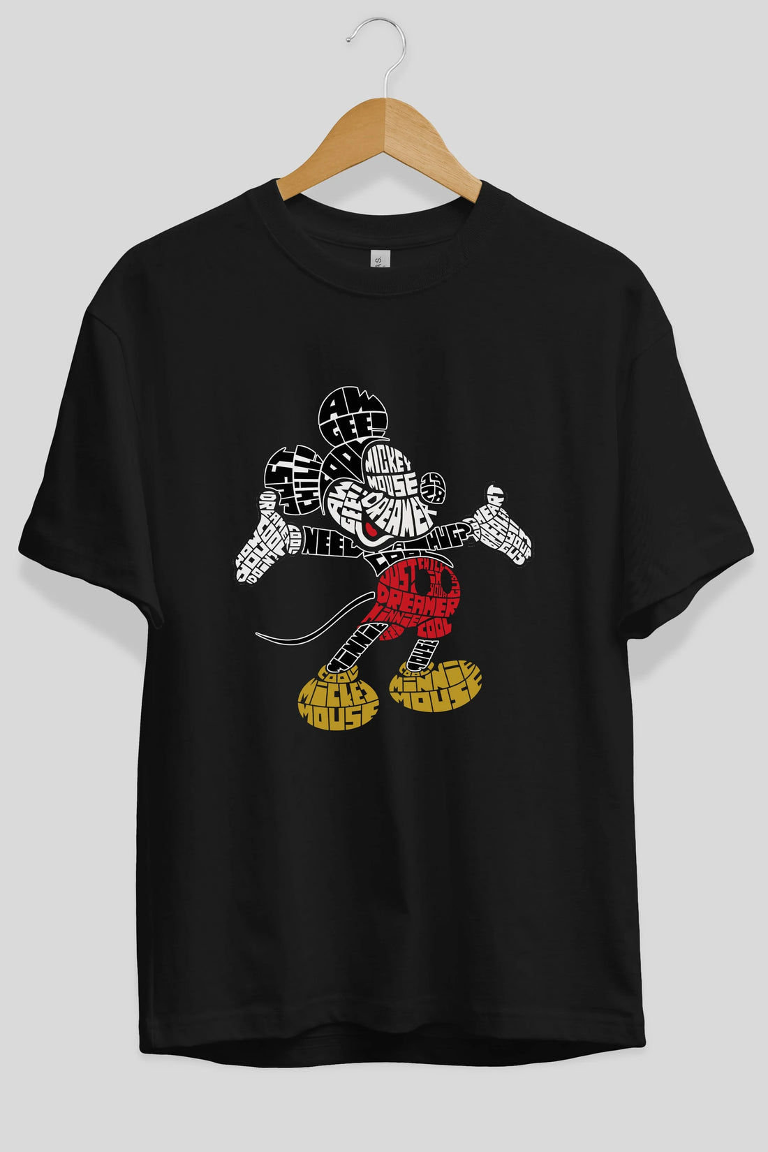 Mickey Ön Baskılı Oversize t-shirt %100 pamuk Erkek Kadın Unisex