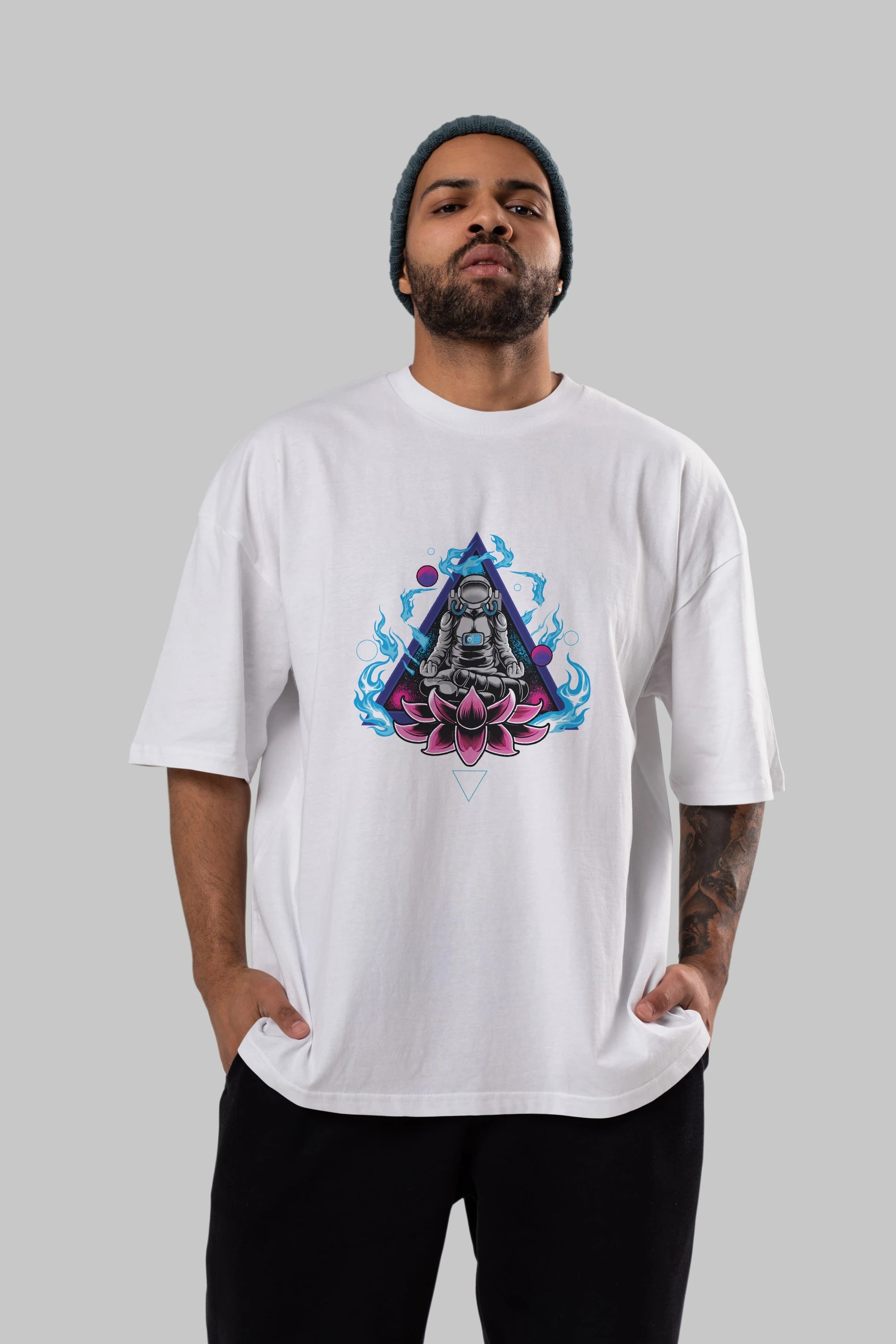 Astronaut Meditation (2) Ön Baskılı Oversize t-shirt Erkek Kadın Unisex