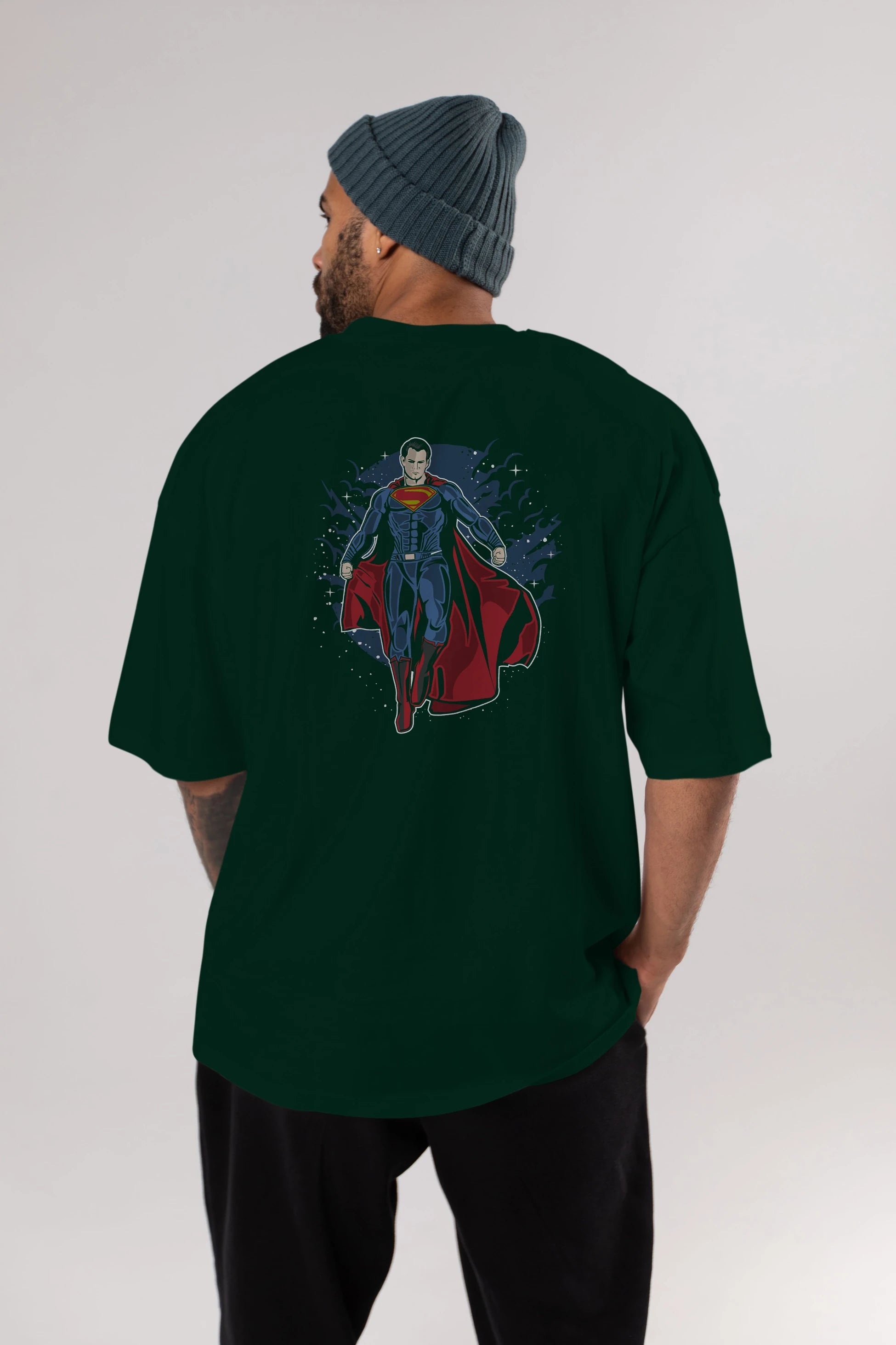 SUPERMAN Arka Baskılı Oversize t-shirt Erkek Kadın Unisex %100 Pamuk