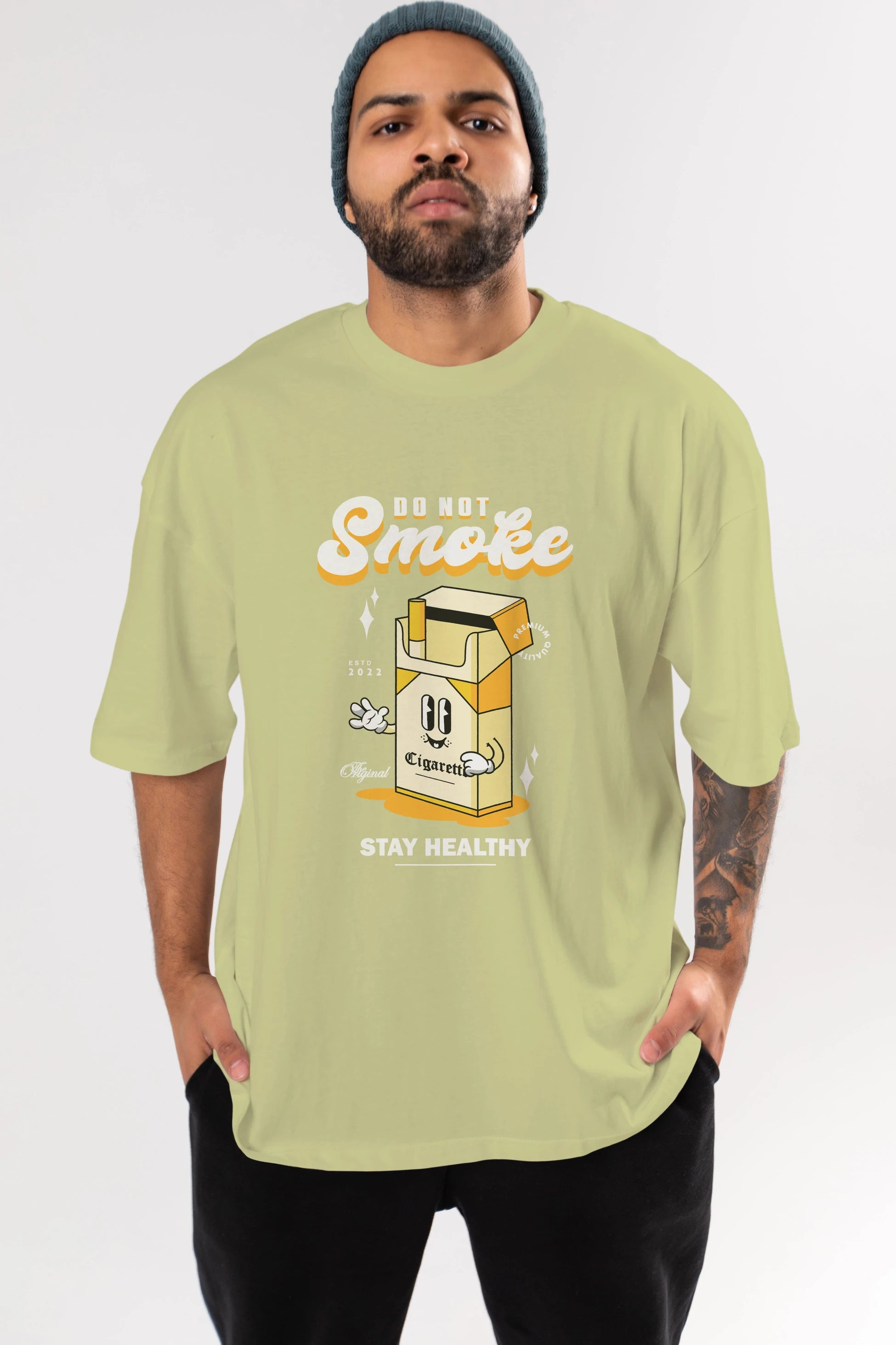 Do Not Smoke Ön Baskılı Oversize t-shirt Erkek Kadın Unisex