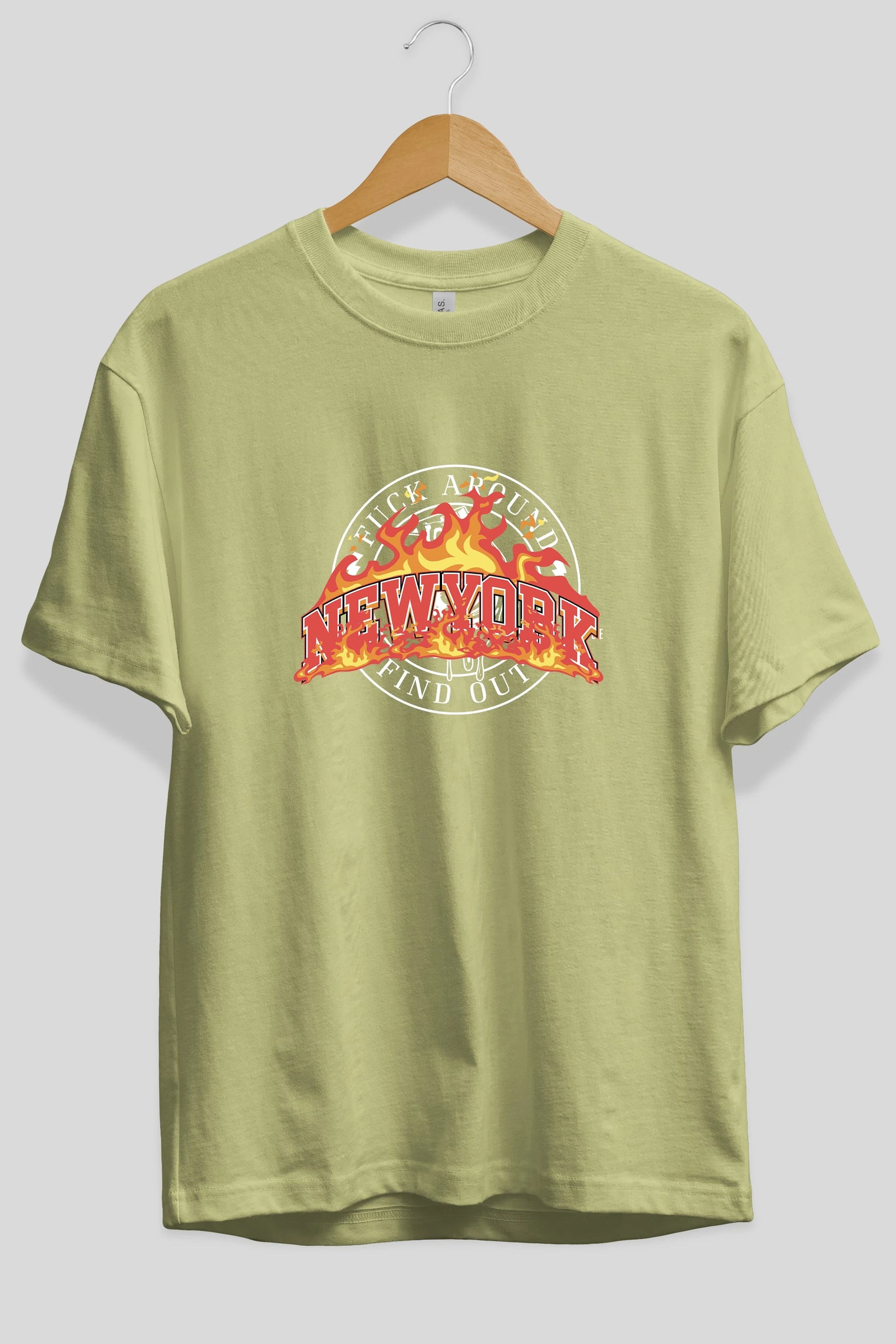 Newyork Style Ön Baskılı Oversize t-shirt Erkek Kadın Unisex