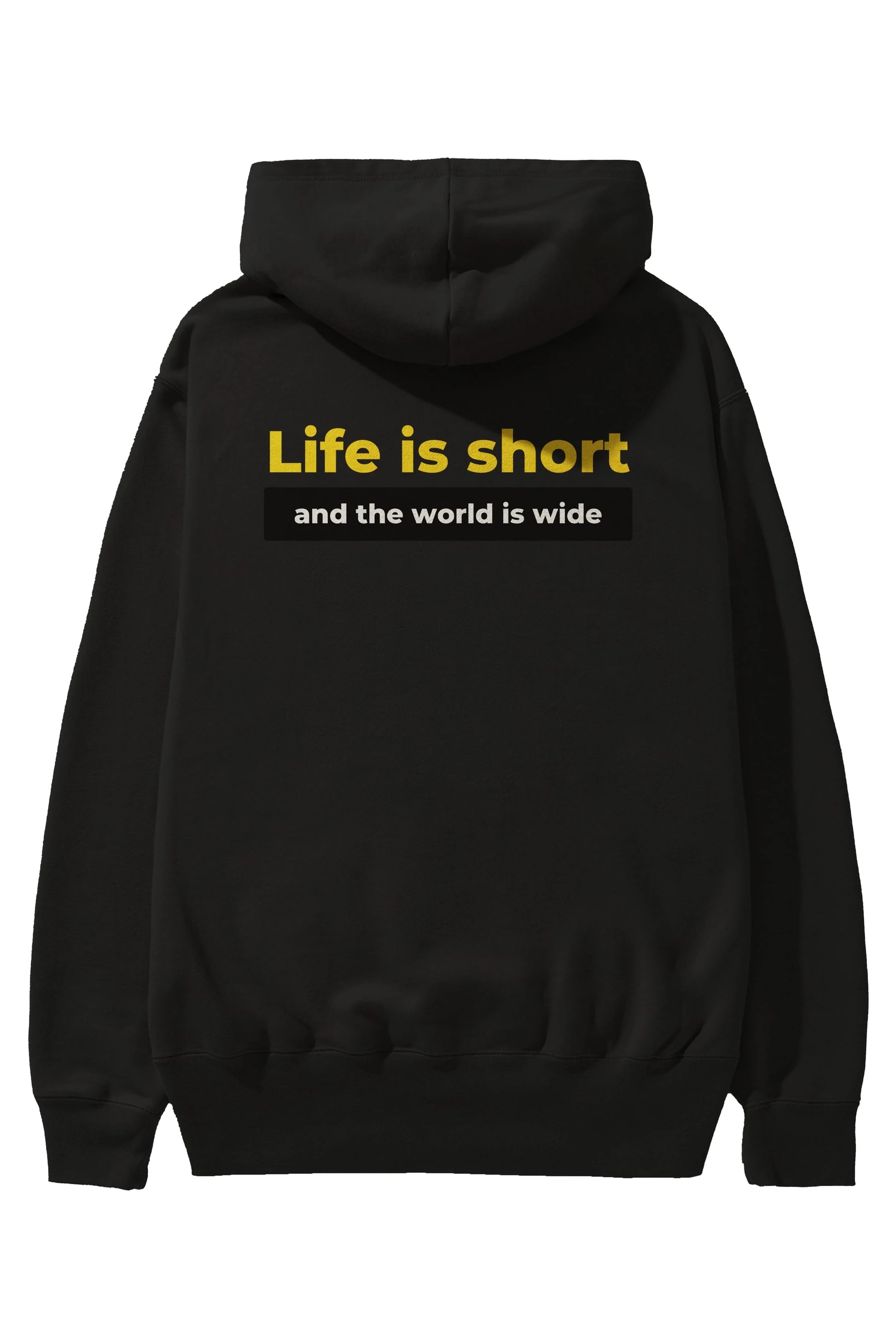 Life is Short Yazılı Arka Baskılı Oversize Hoodie Kapüşonlu Sweatshirt Erkek Kadın Unisex