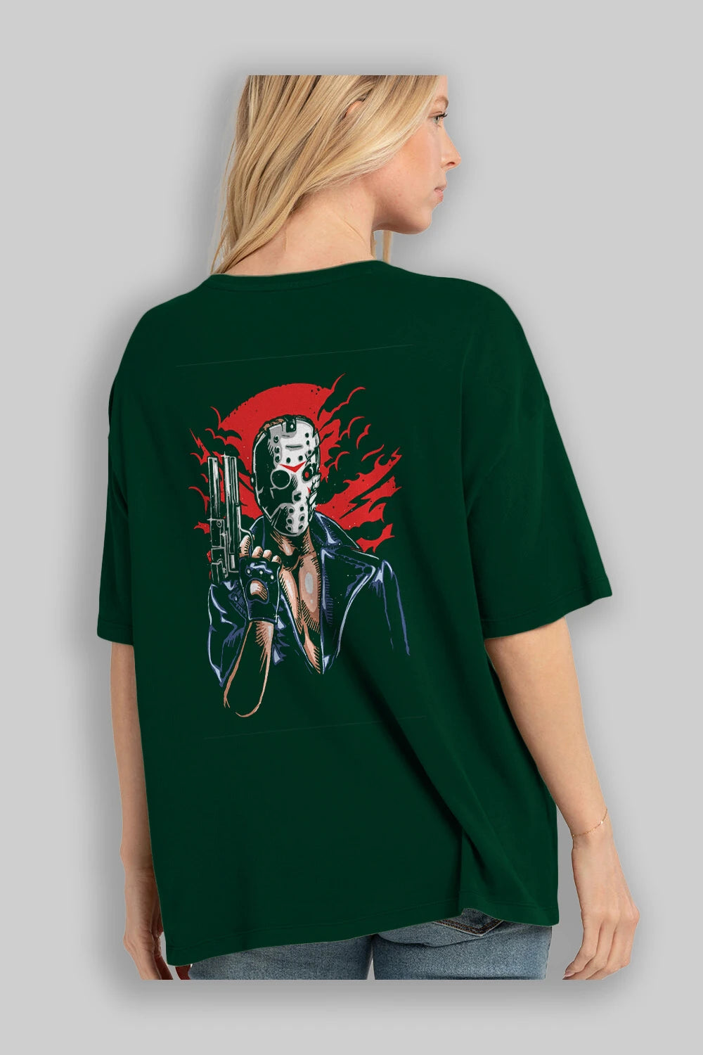 Jason Will Be Back Arka Baskılı Oversize t-shirt Erkek Kadın Unisex %100 Pamuk