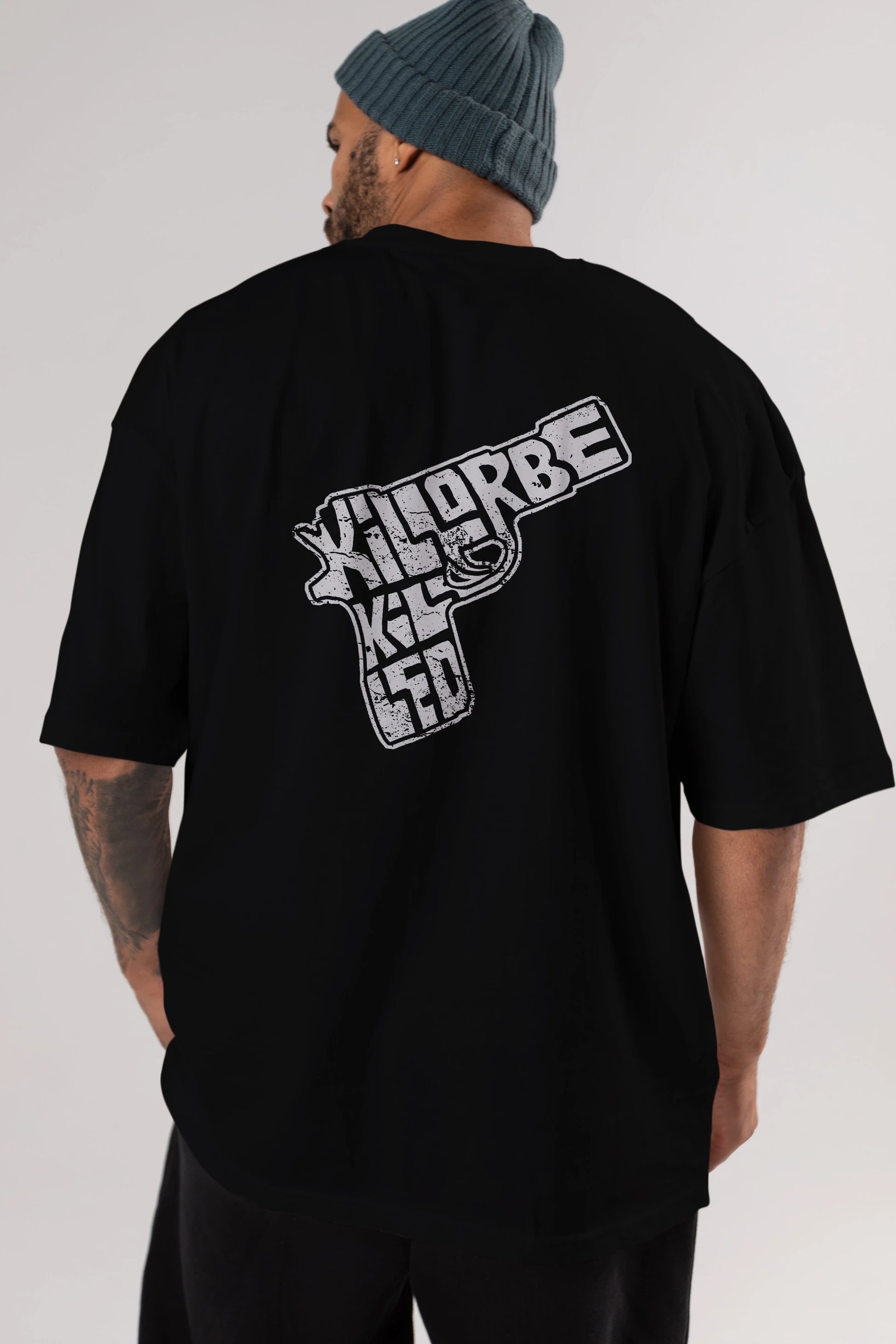 Kill Or Be Killed Arka Baskılı Oversize t-shirt %100 pamuk Erkek Kadın Unisex