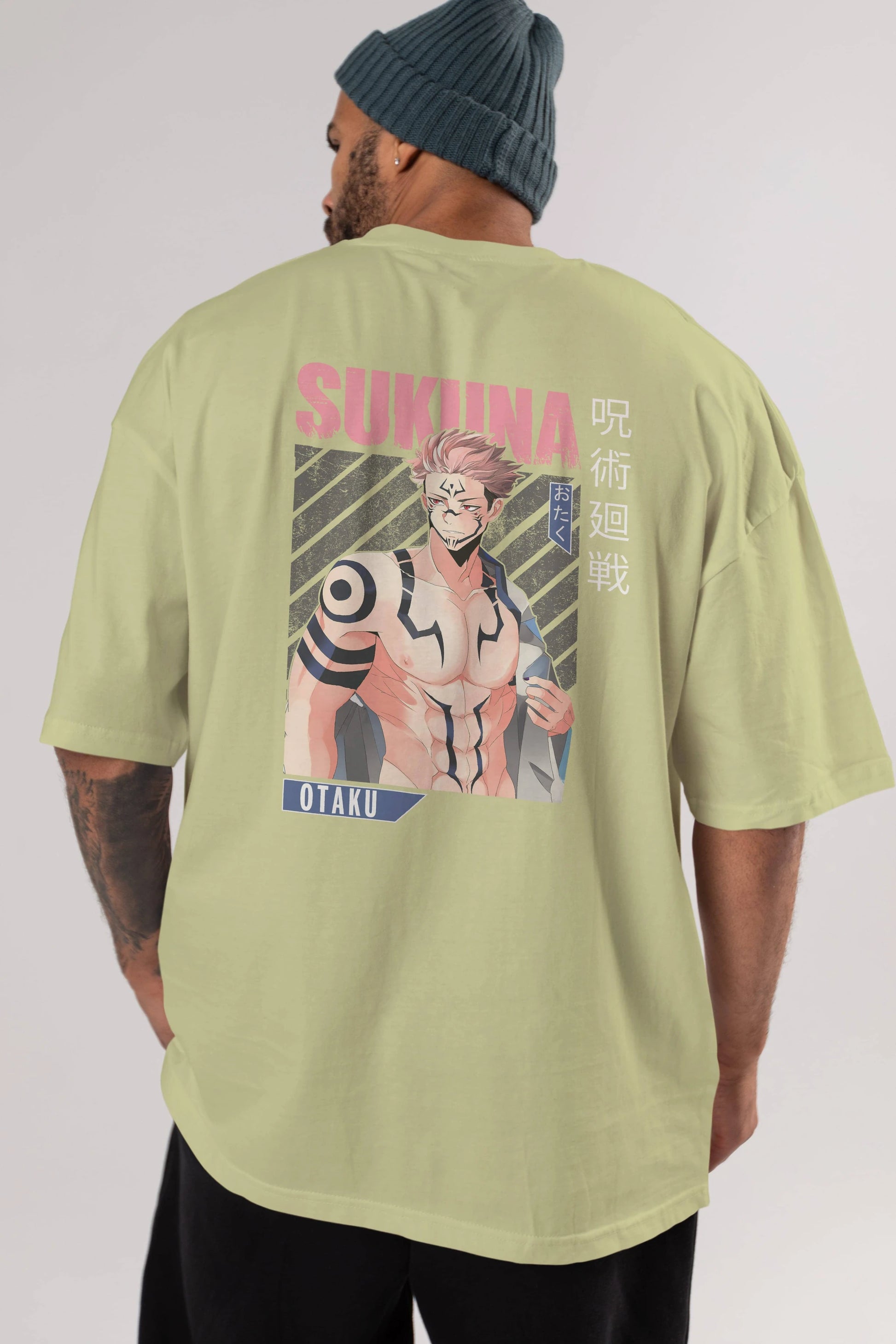 Sukuna Ryoumen 1 Anime Arka Baskılı Oversize t-shirt Erkek Kadın Unisex