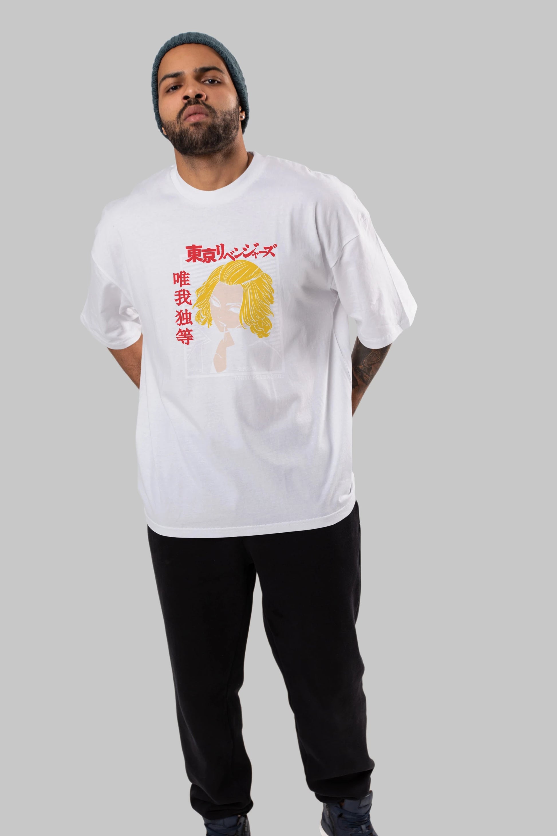 TokyoRev. M Anime Ön Baskılı Oversize t-shirt %100 pamuk Erkek Kadın Unisex