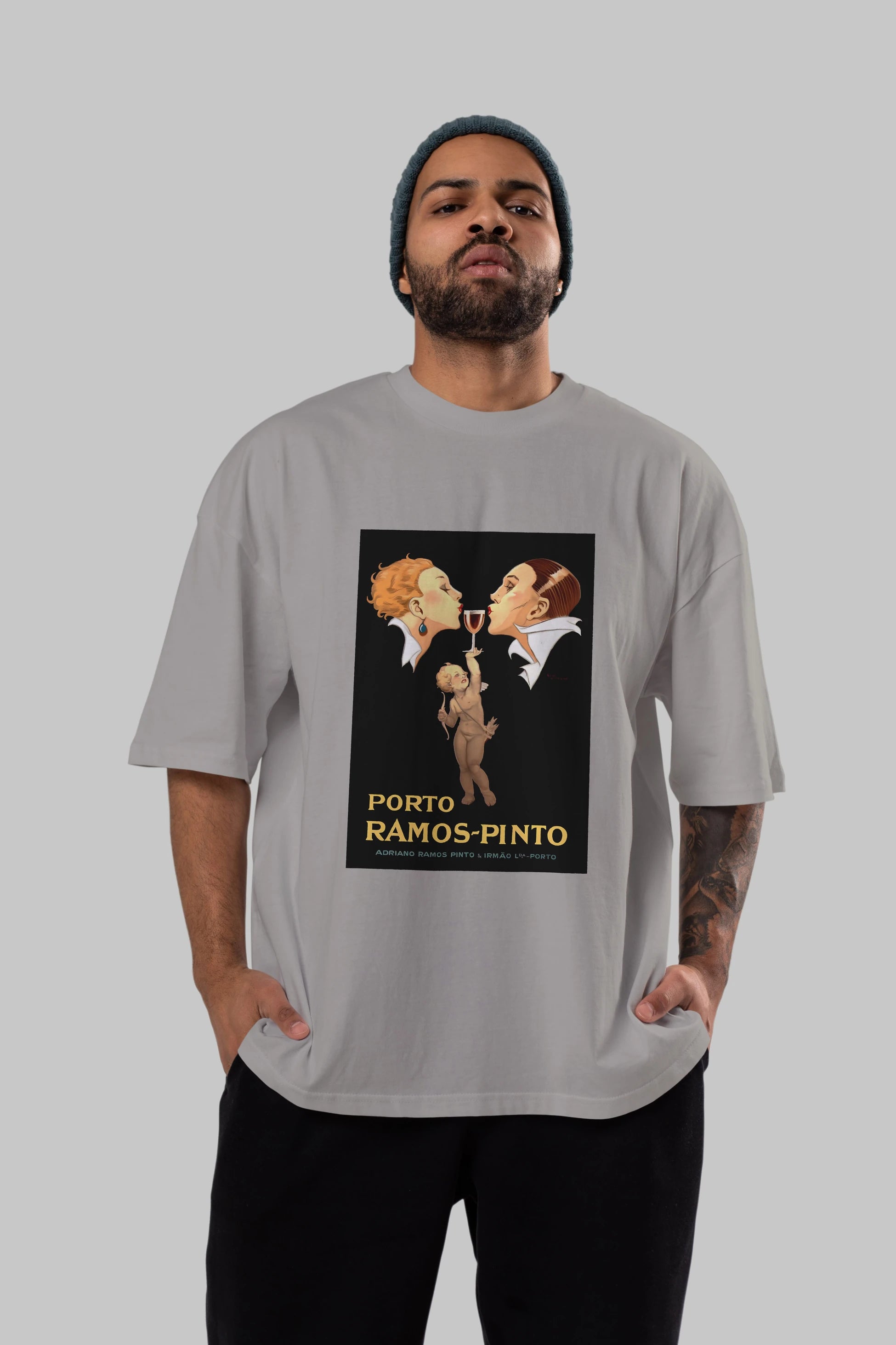Porto Ramos Pinto Ön Baskılı Oversize t-shirt Erkek Kadın Unisex %100 Pamuk Bisiklet Yaka tişort