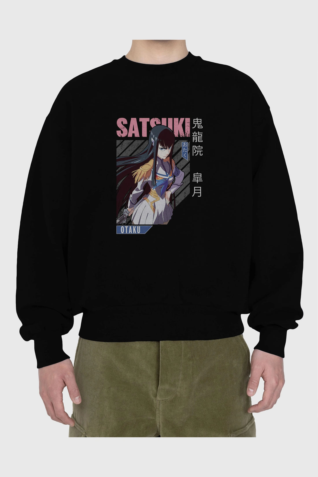 Satsuki Kiryuuin 8 Anime Ön Baskılı Oversize Sweatshirt Erkek Kadın Unisex
