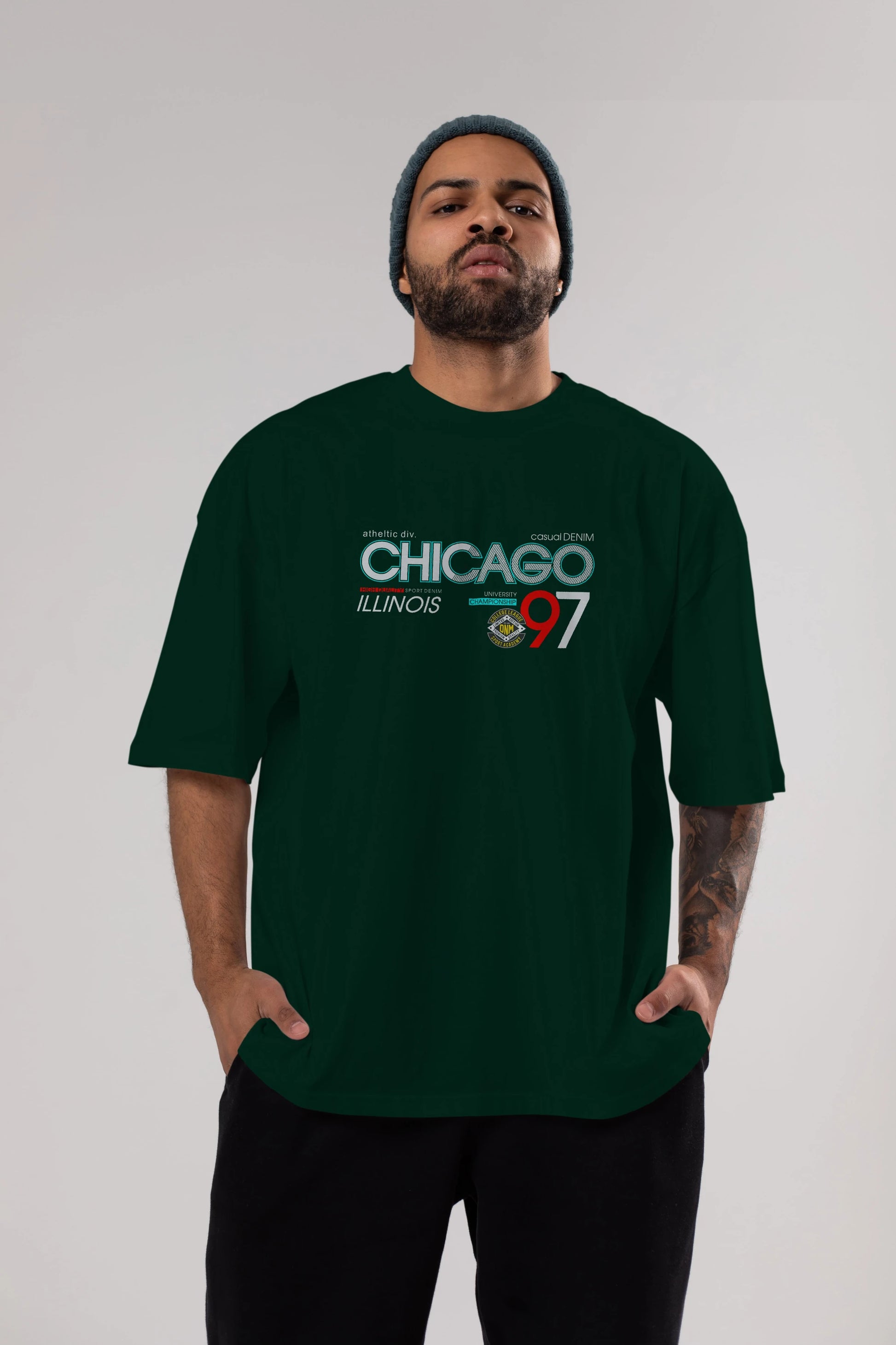 Chicago 97 Ön Baskılı Oversize t-shirt Erkek Kadın Unisex