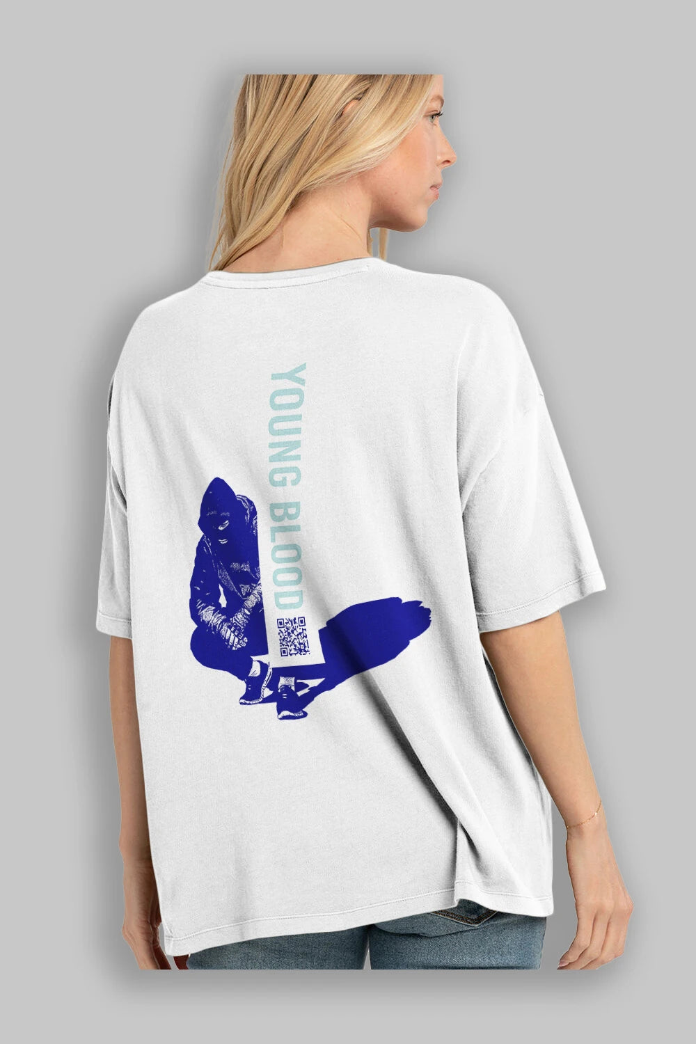 Young Blood Arka Baskılı Oversize t-shirt Erkek Kadın Unisex