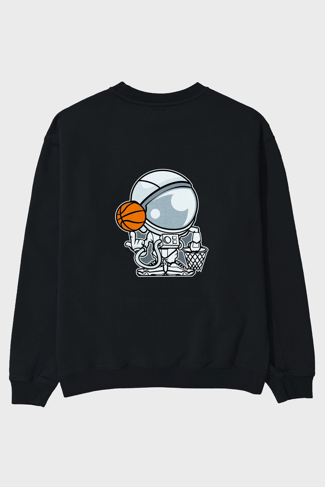 Astronaut Basketball Arka Baskılı Oversize Sweatshirt Erkek Kadın Unisex