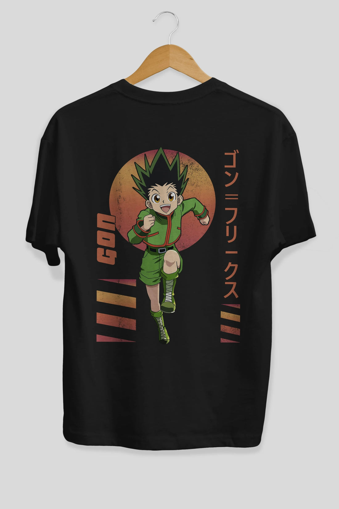 Gon Freecss HUNTER X HUNTER 2 Anime Arka Baskılı Oversize t-shirt Erkek Kadın Unisex