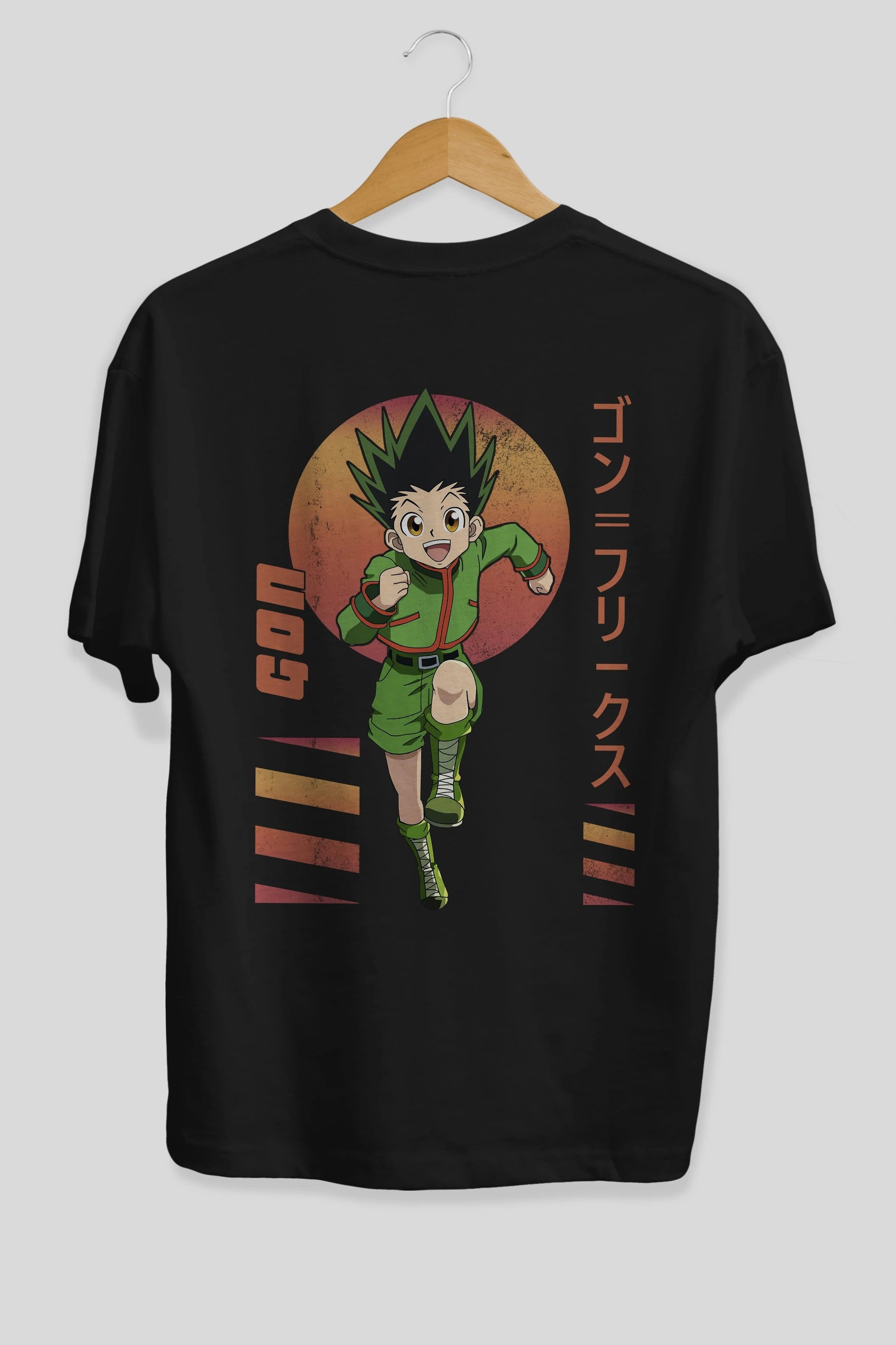 Gon Freecss HUNTER X HUNTER 2 Anime Arka Baskılı Oversize t-shirt Erkek Kadın Unisex