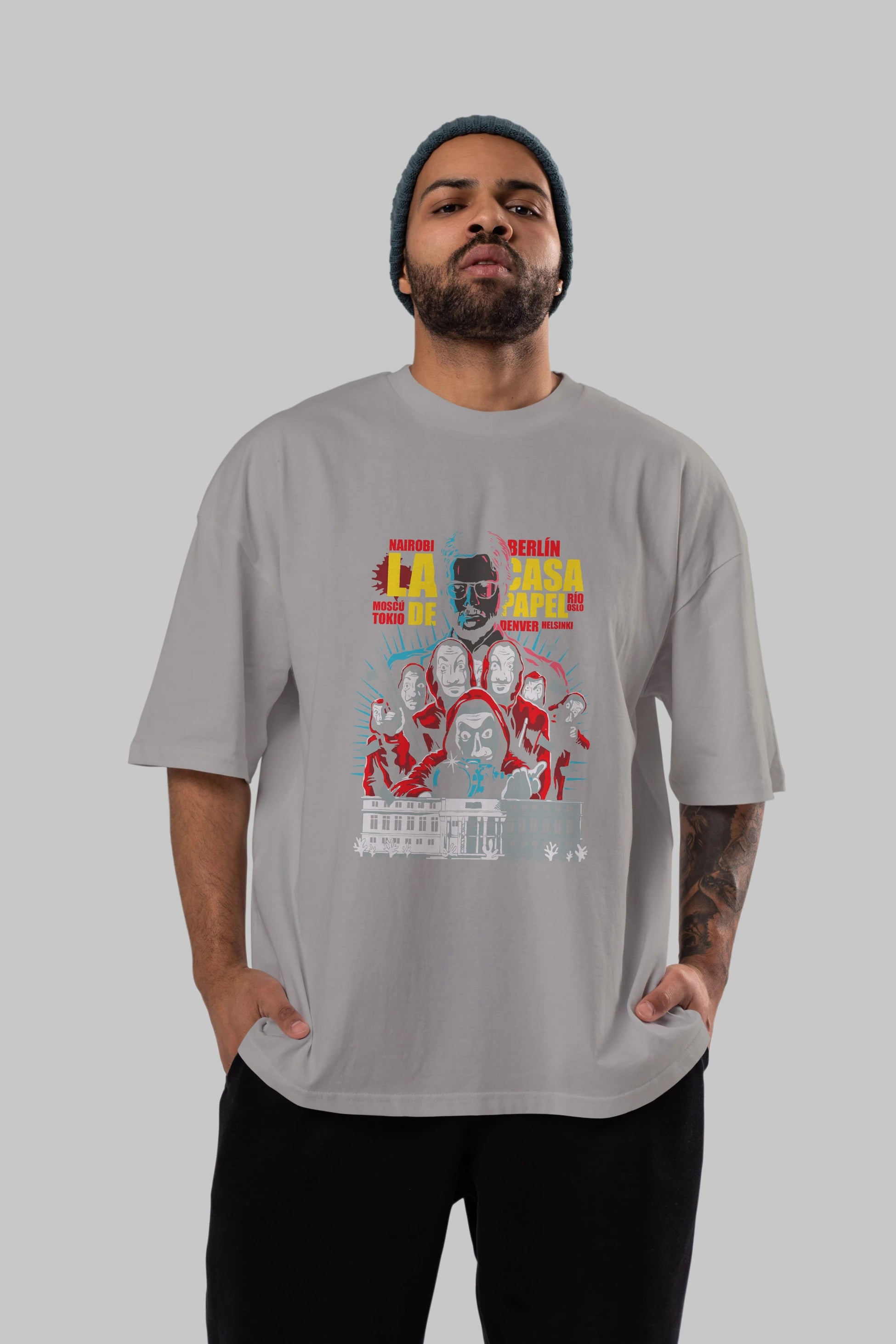 La Casa De Papel (6) Ön Baskılı Oversize t-shirt Erkek Kadın Unisex %100 Pamuk Bisiklet Yaka tişort