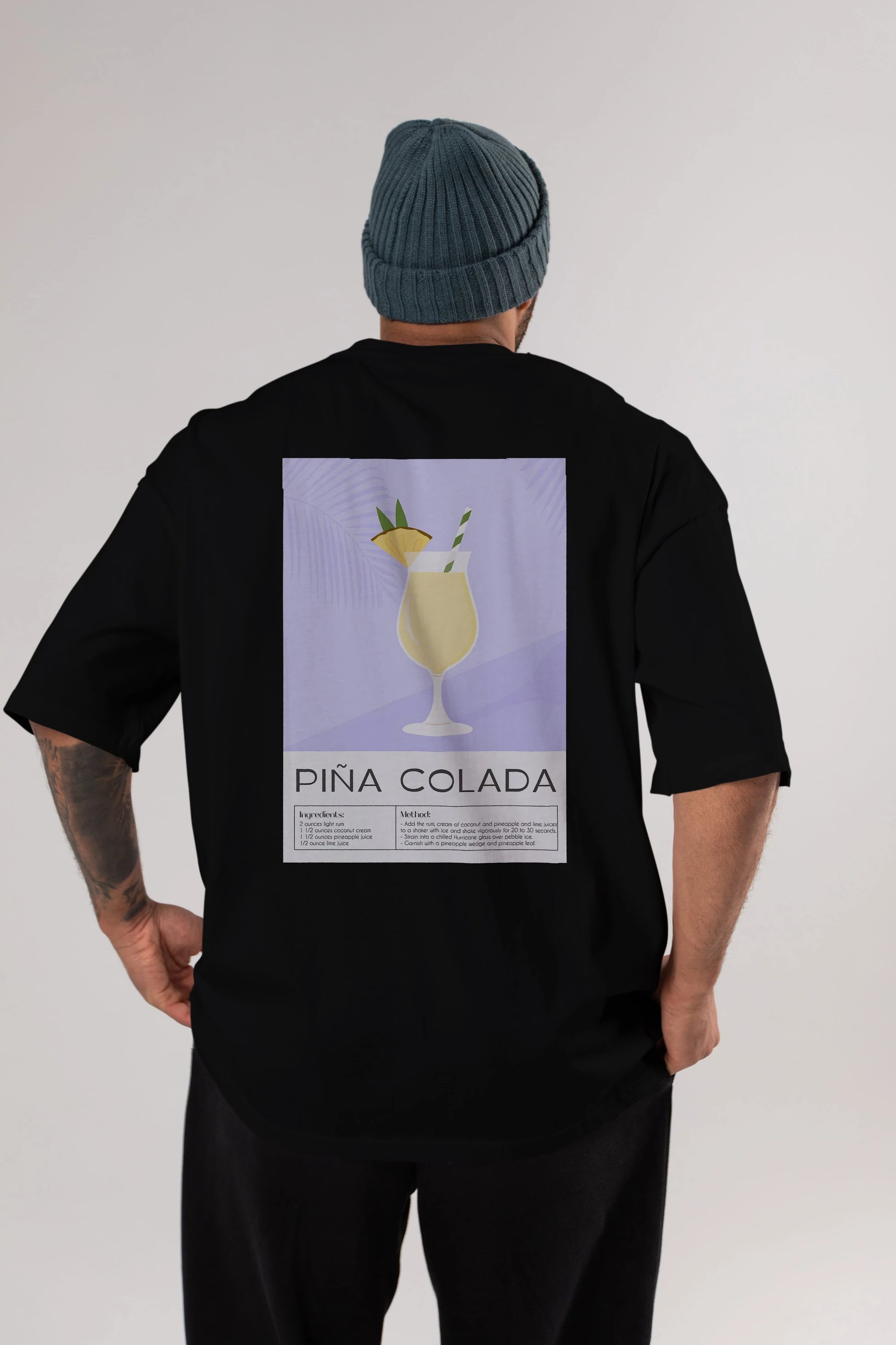 PIna Colada 6 Arka Baskılı Oversize t-shirt Erkek Kadın Unisex %100 Pamuk Bisiklet Yaka tişort