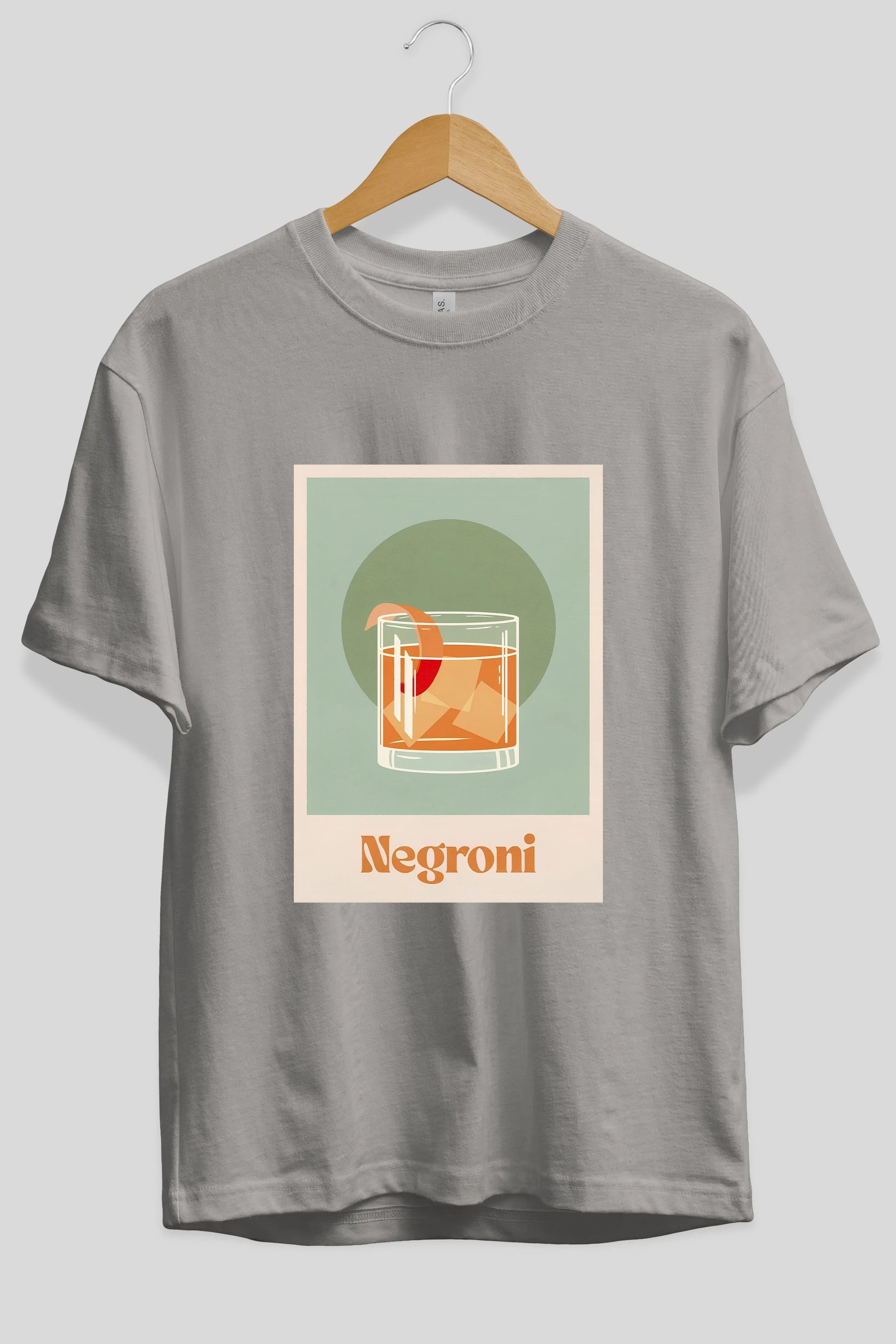 Negroni 5 Ön Baskılı Oversize t-shirt Erkek Kadın Unisex %100 Pamuk Bisiklet Yaka tişort