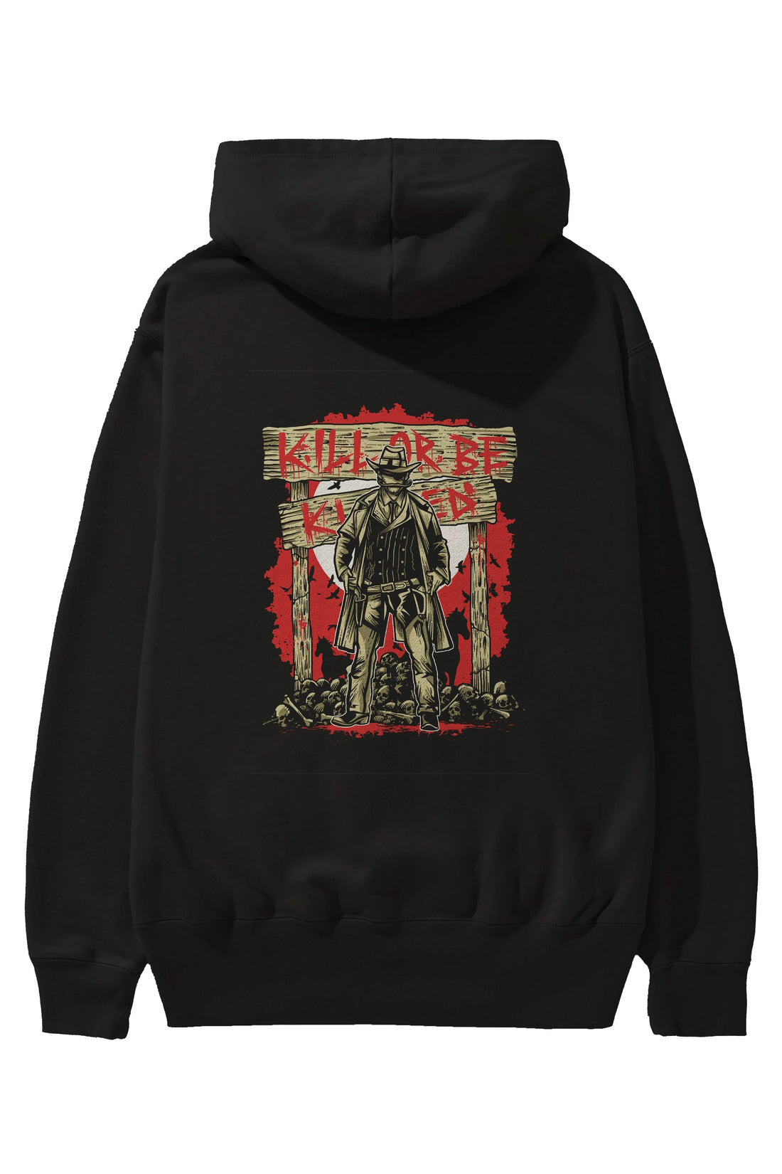 Kill Or Be Killed Arka Baskılı Hoodie Oversize Kapüşonlu Sweatshirt Erkek Kadın Unisex