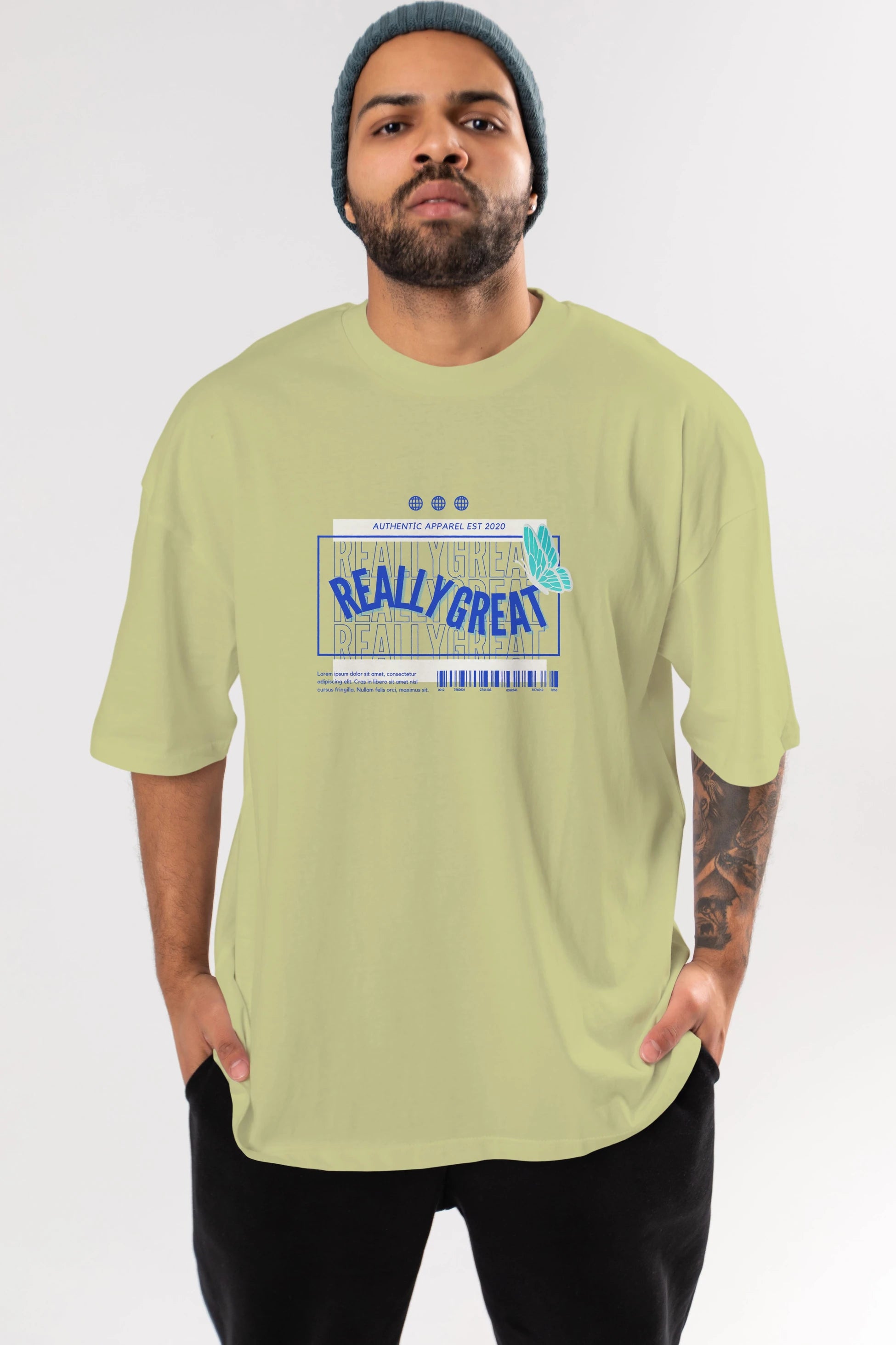 Really Great Yazılı Ön Baskılı Oversize t-shirt Erkek Kadın Unisex
