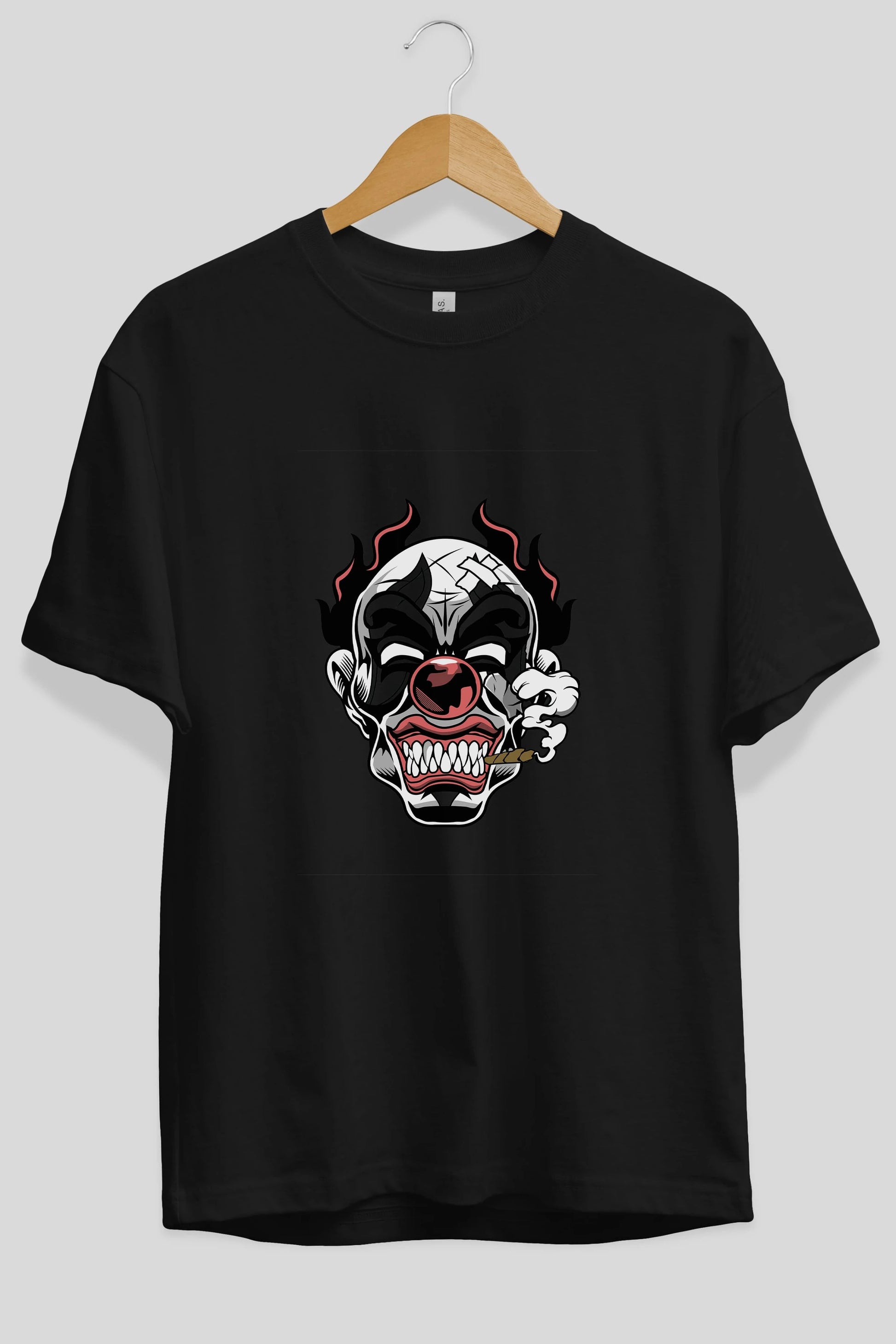 Clown Horror Ön Baskılı Oversize t-shirt Erkek Kadın Unisex %100 Pamuk tişort