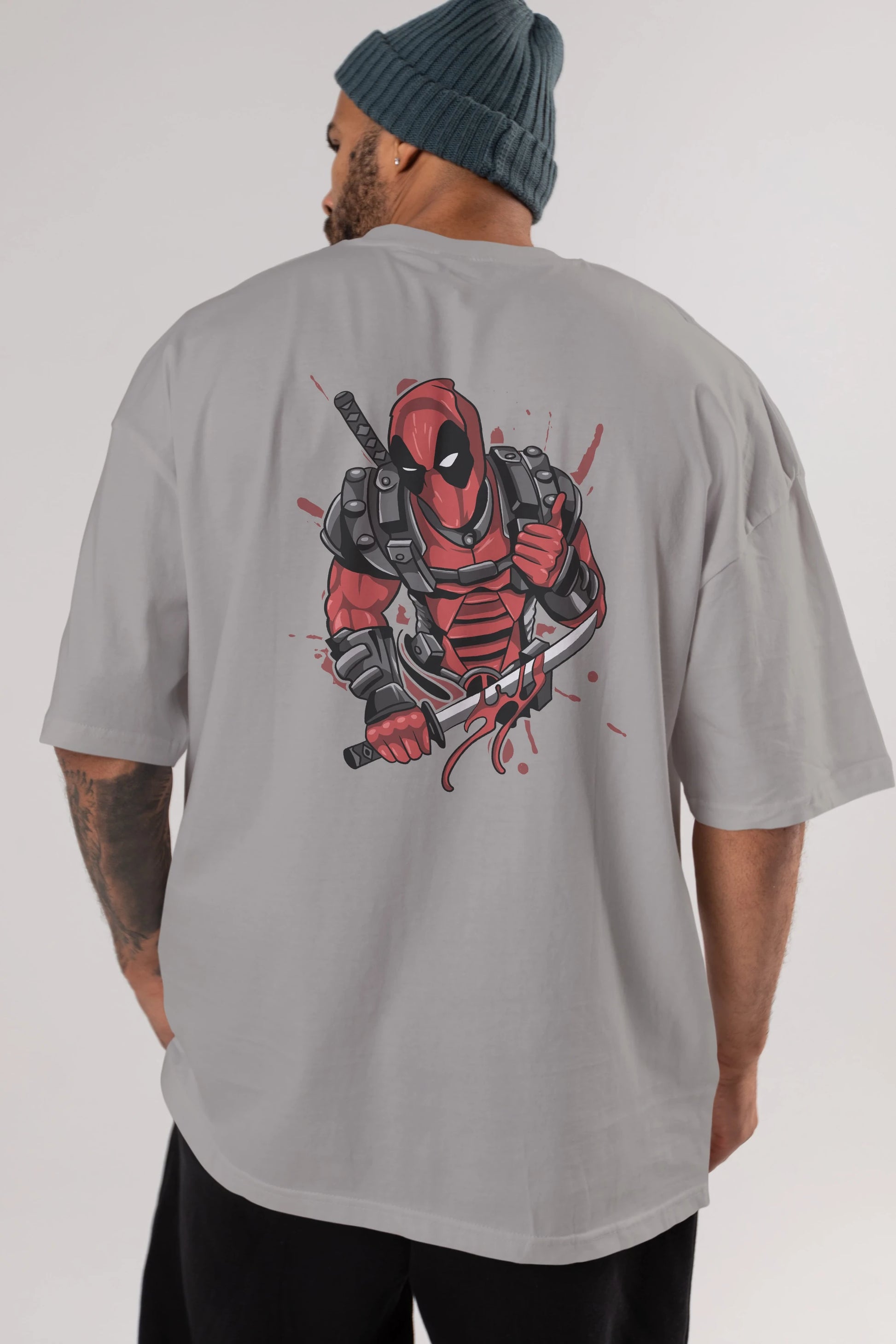 Deadpool (12) Arka Baskılı Oversize t-shirt Erkek Kadın Unisex %100 Pamuk Bisiklet Yaka tişort