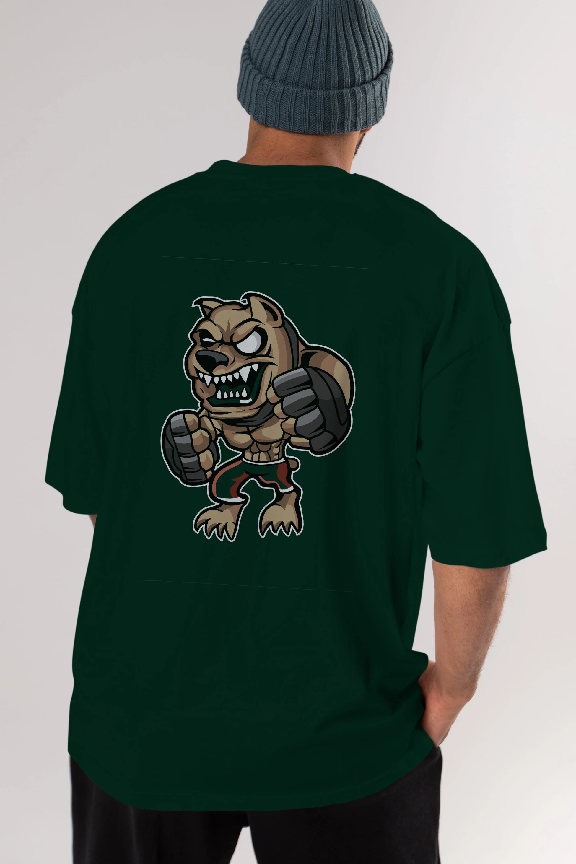MMA Dog Arka Baskılı Oversize t-shirt Erkek Kadın Unisex %100 Pamuk tişort