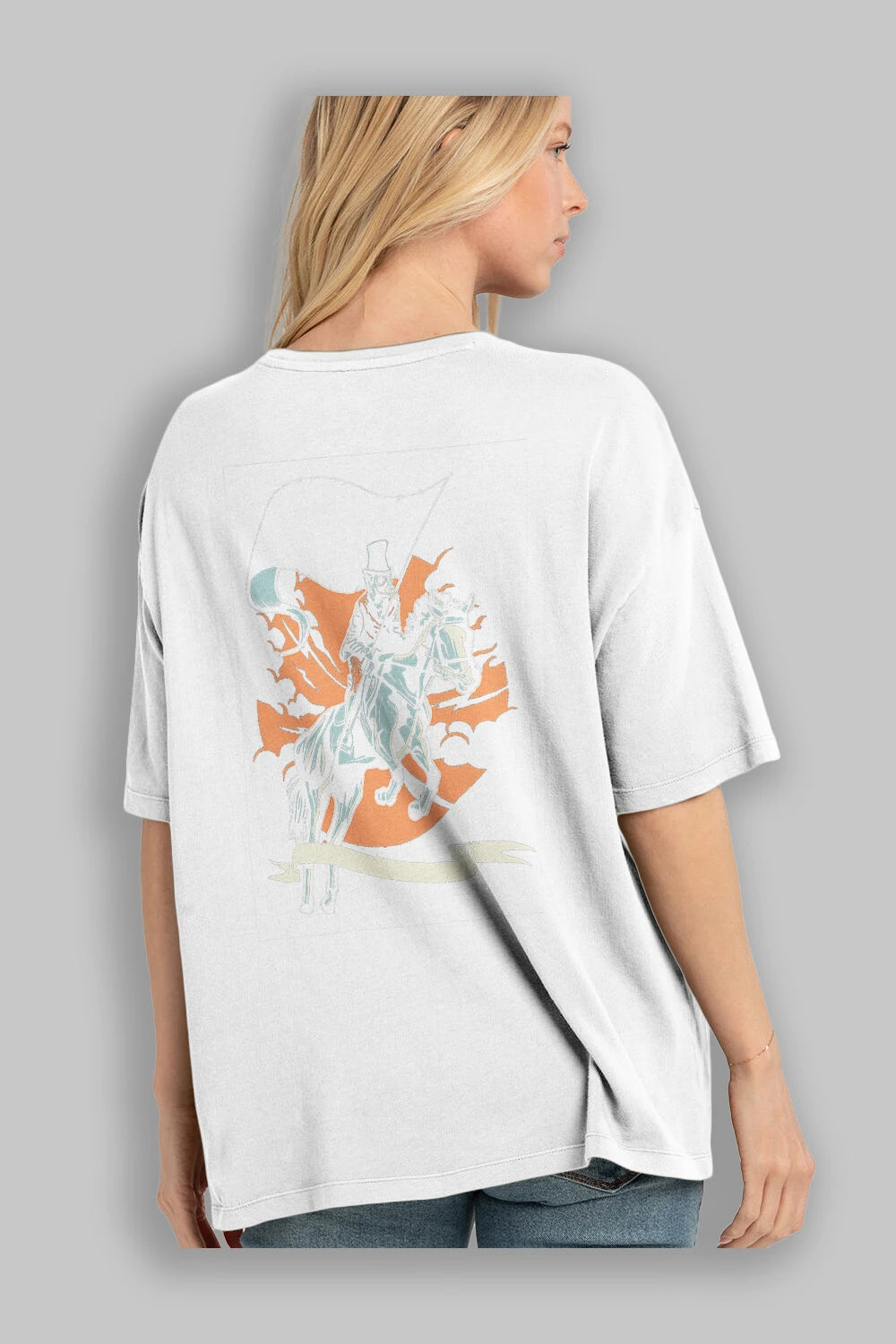 Plague Doctor Arka Baskılı Oversize t-shirt Erkek Kadın Unisex %100 Pamuk