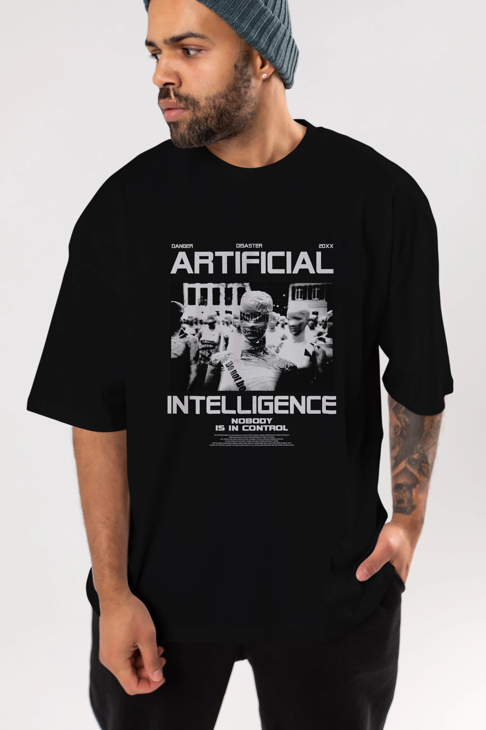 Artificial Intelligence Ön Baskılı Oversize t-shirt Erkek Kadın Unisex