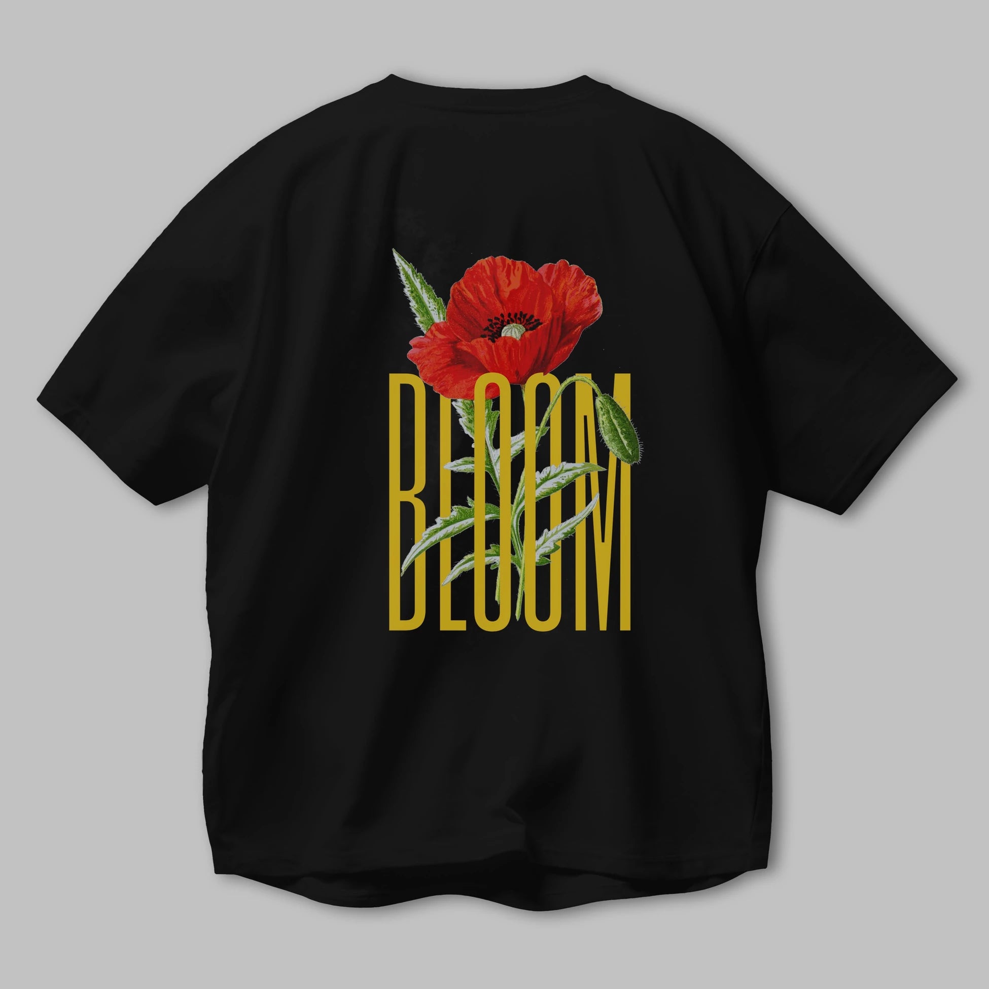 Bloom Flower Arka Baskılı Oversize t-shirt Erkek Kadın Unisex