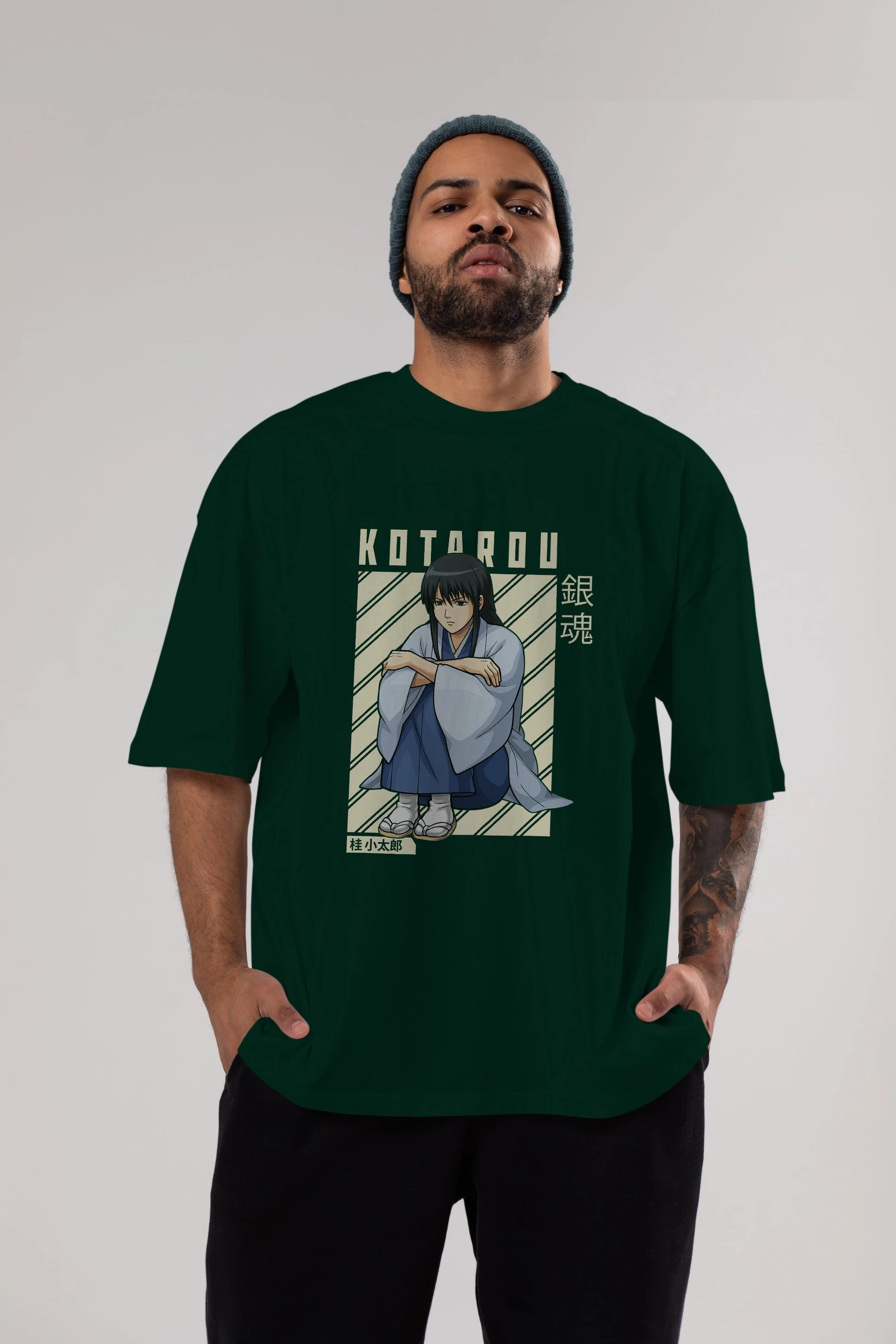 Kotarou Katsura GINTAMA Anime Ön Baskılı Oversize t-shirt %100 pamuk Erkek Kadın Unisex